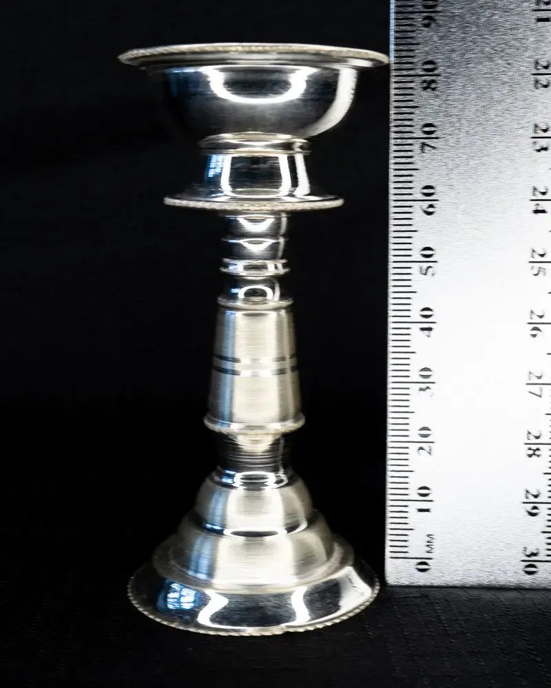 Tall Standing Diya, in silver