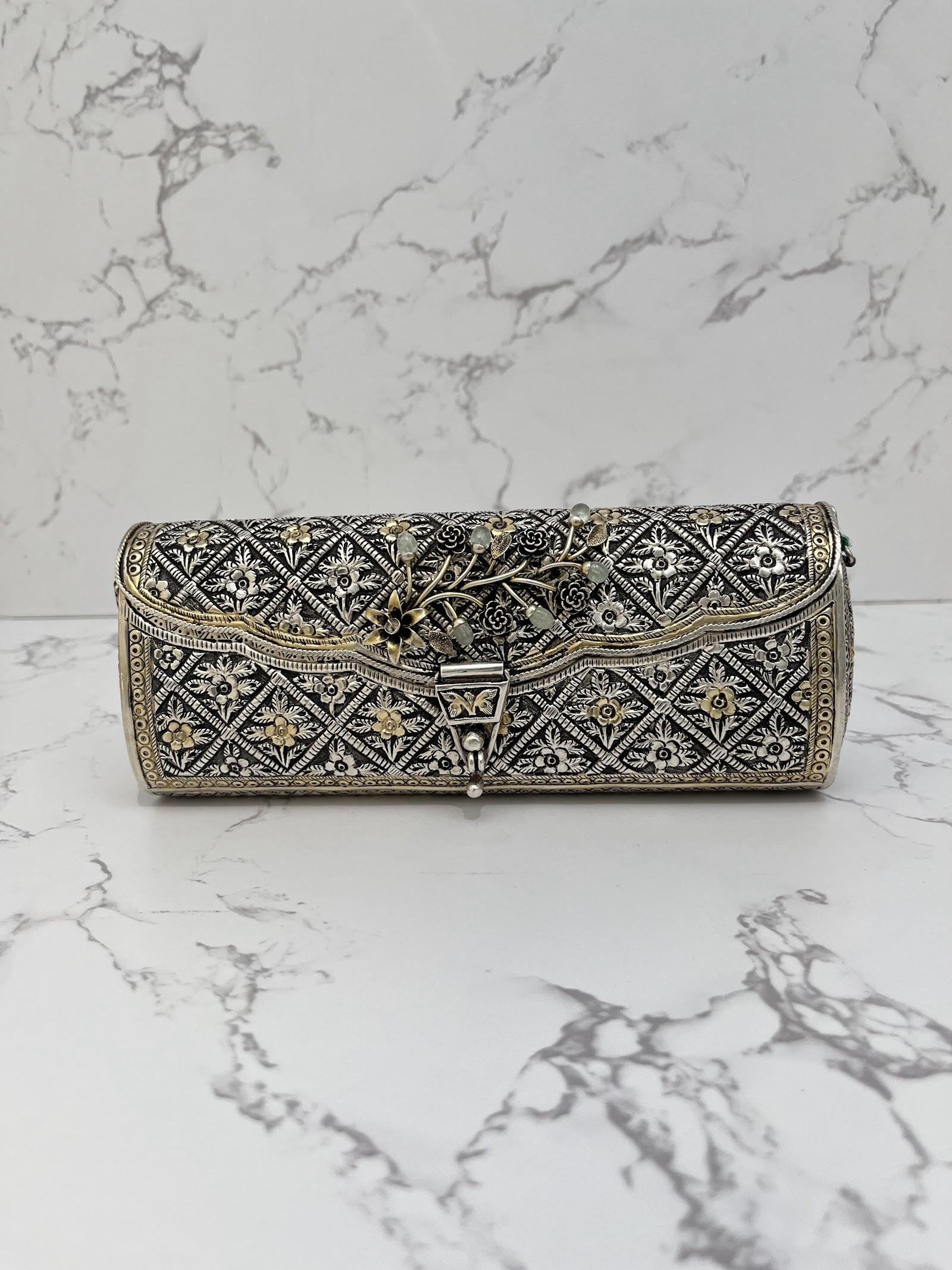 Silver Floral Purse, sterling silver