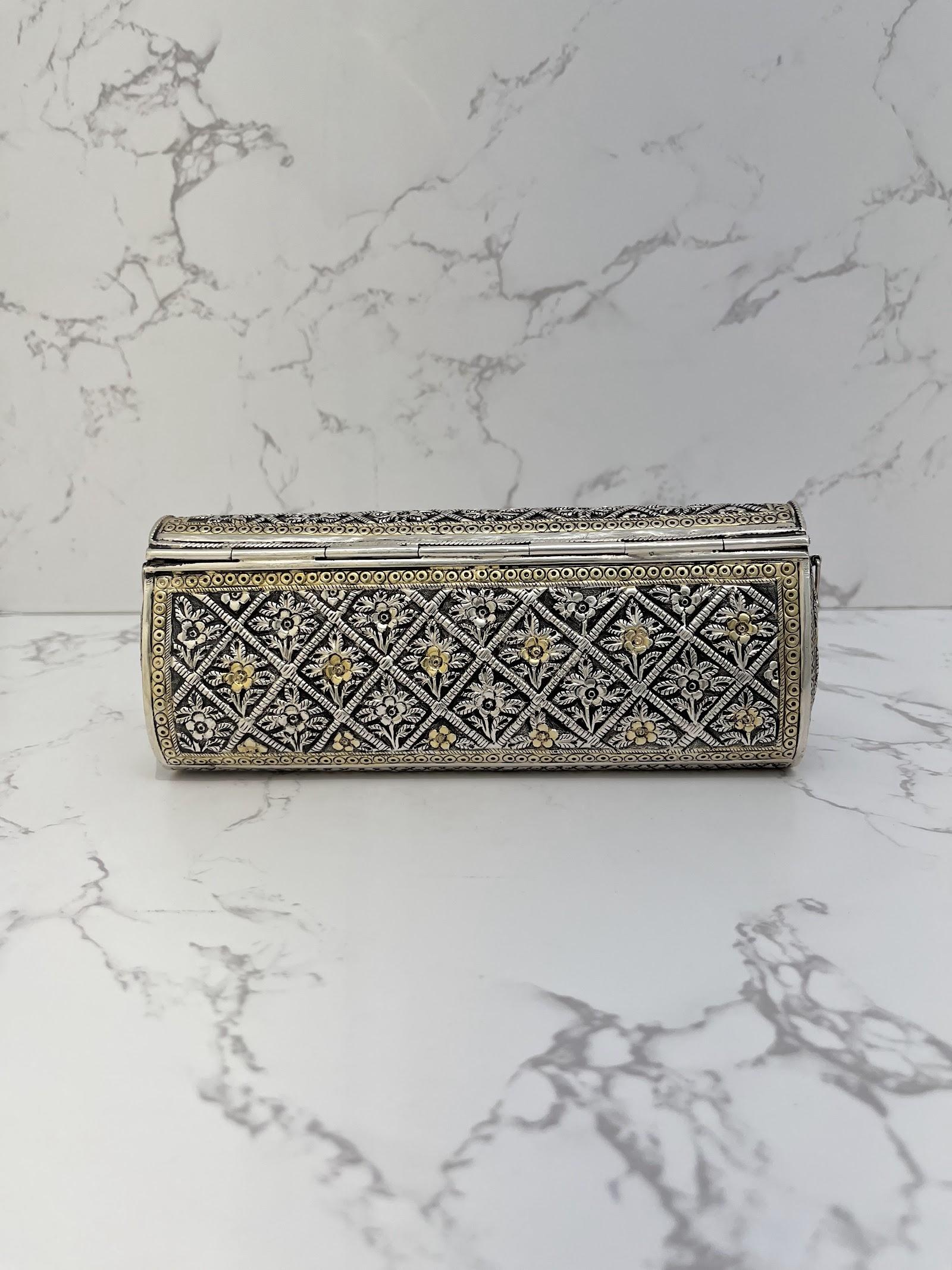 Silver Floral Purse, sterling silver