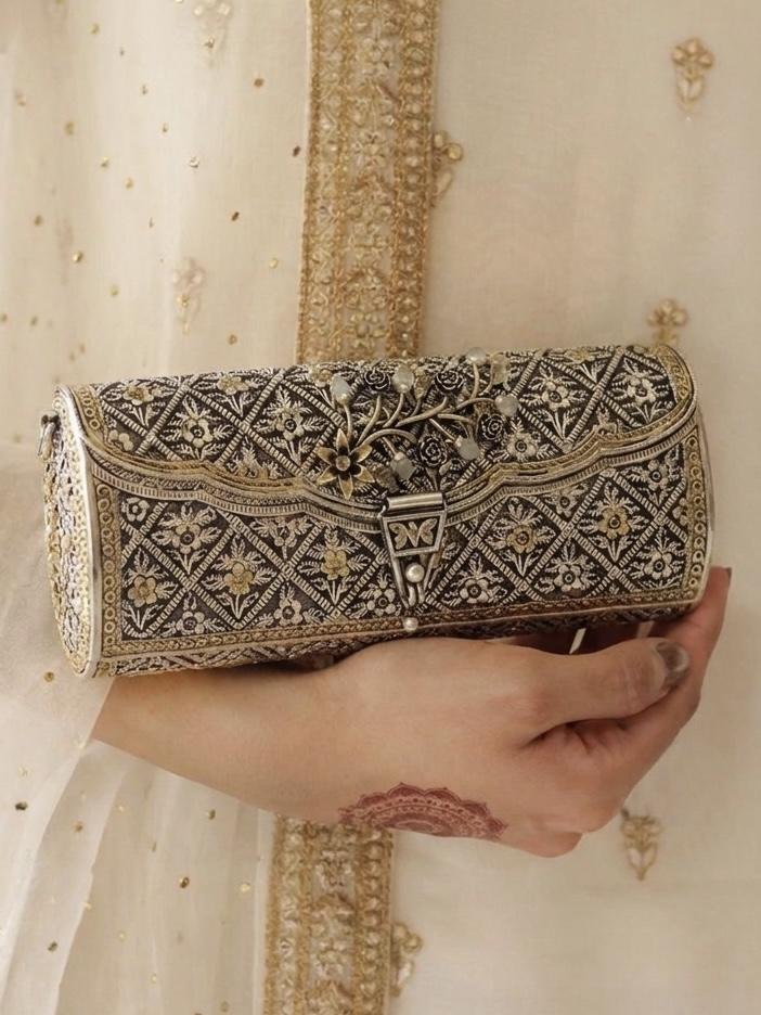 Silver Floral Purse, sterling silver