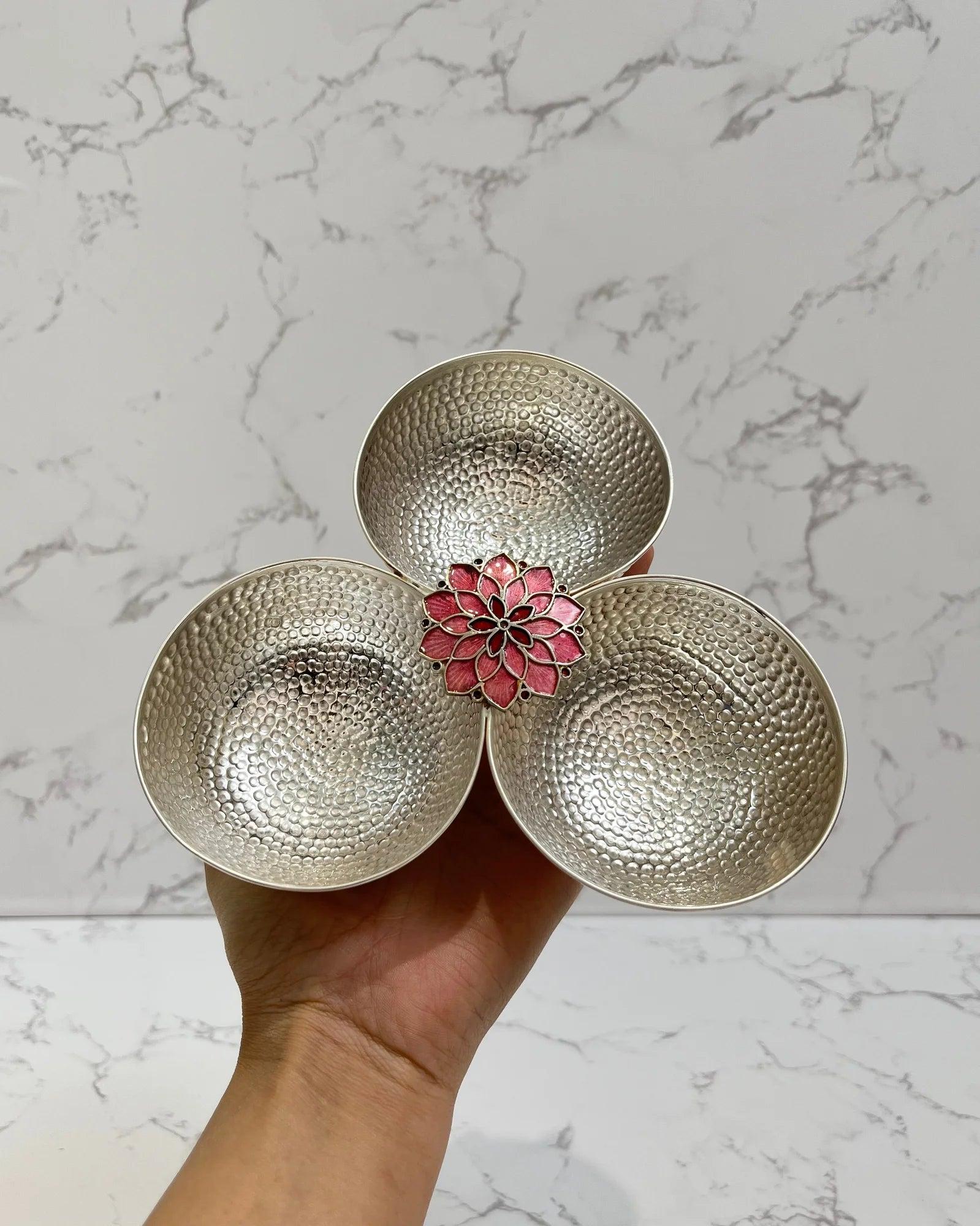 Silver Triple Bowl Serving, sterling silver
