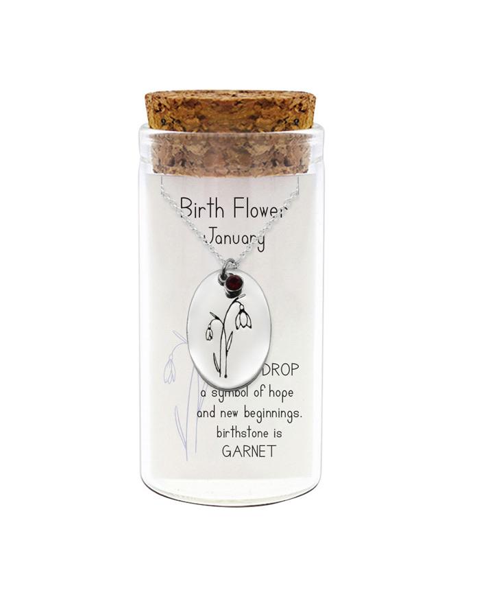 Birth Flower Necklace — January