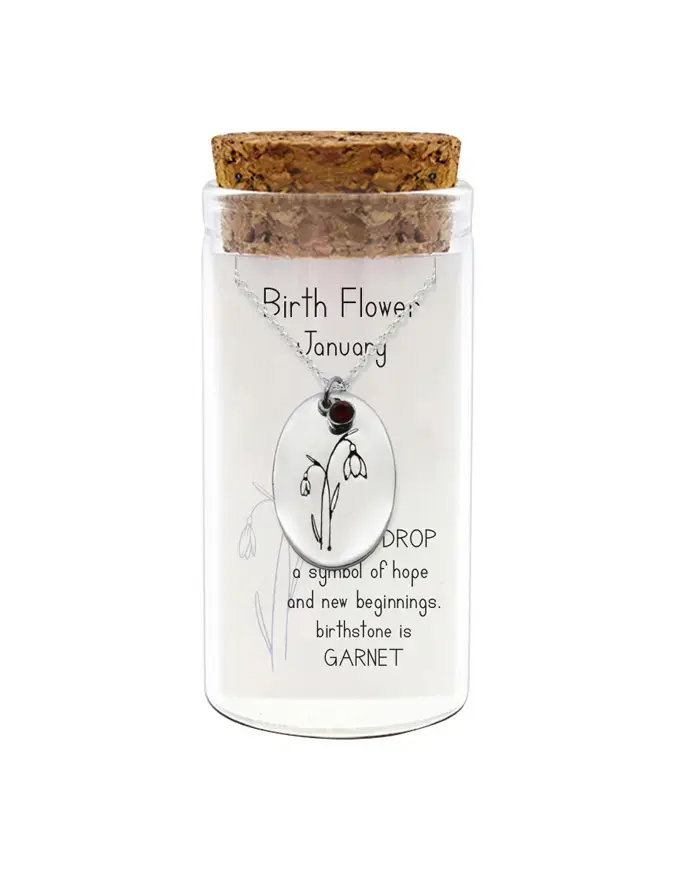 Birth Flower Necklace — January