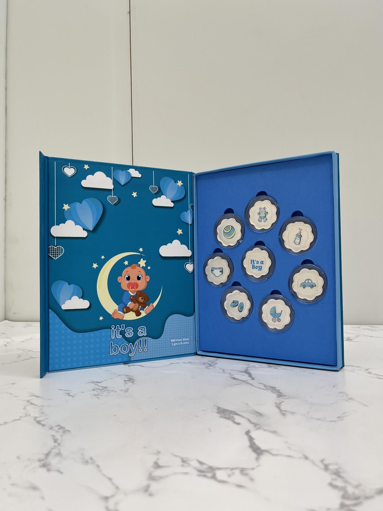 Silver It's a Boy Coin Set, sterling silver