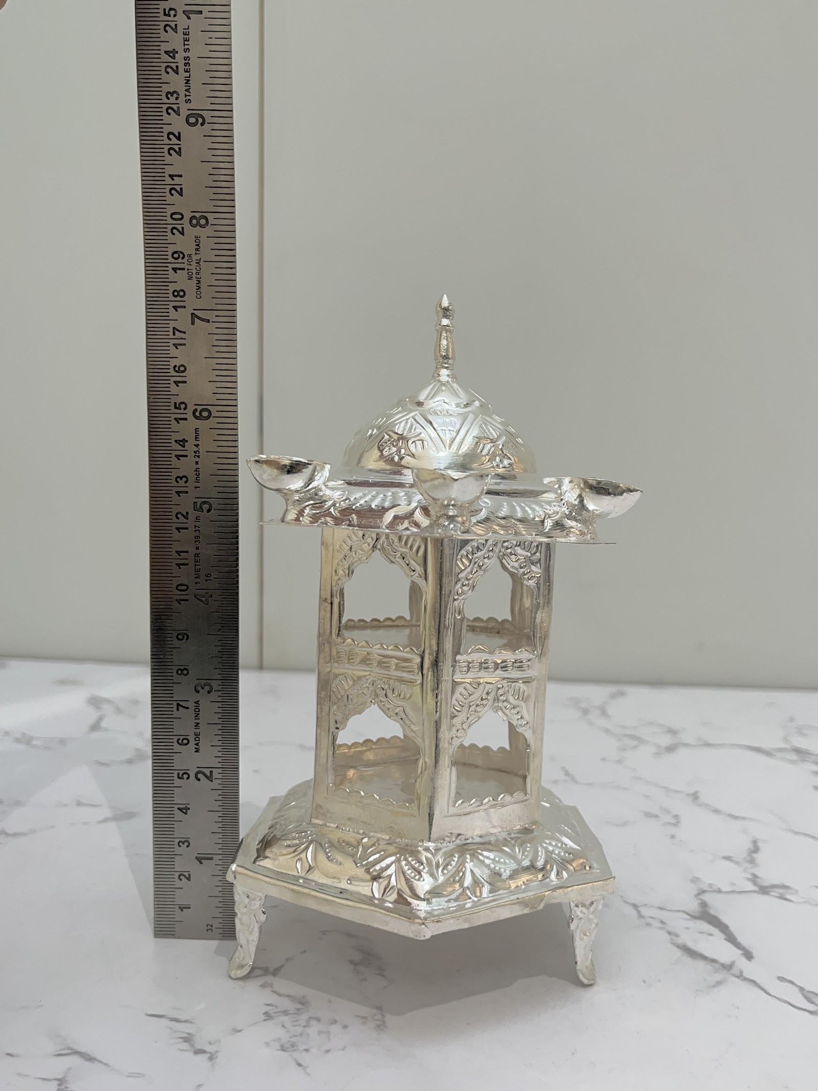Silver Temple Diya, sterling silver