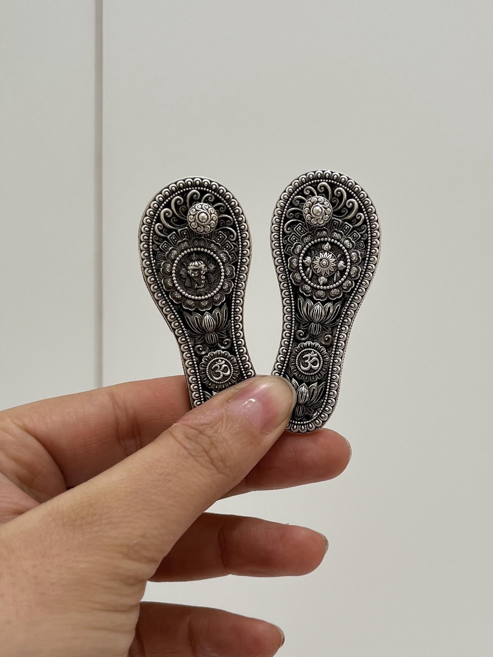 Silver Charan Paduka, sterling silver