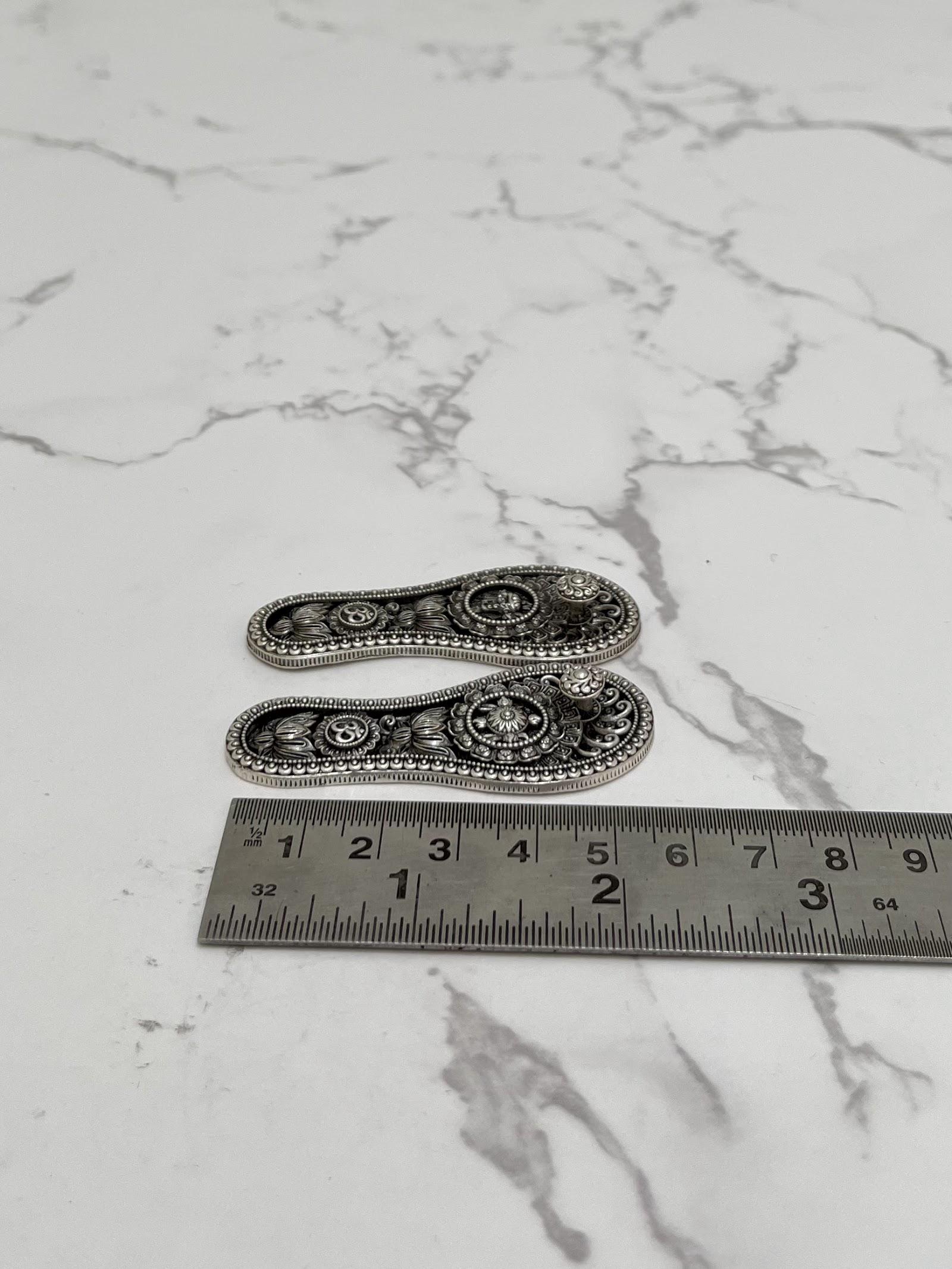Silver Charan Paduka, sterling silver