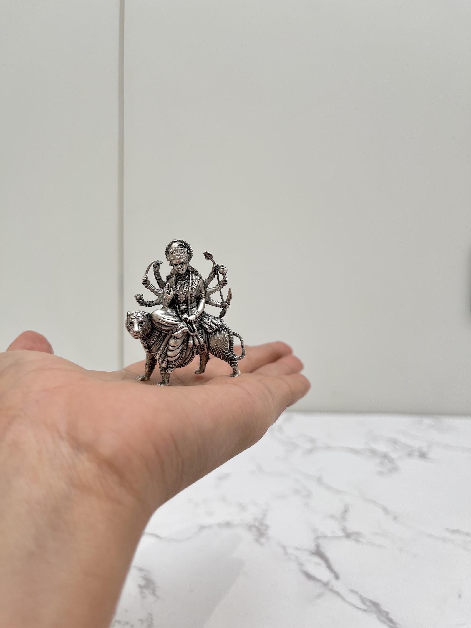 Silver Durga Maa Idol, sterling silver