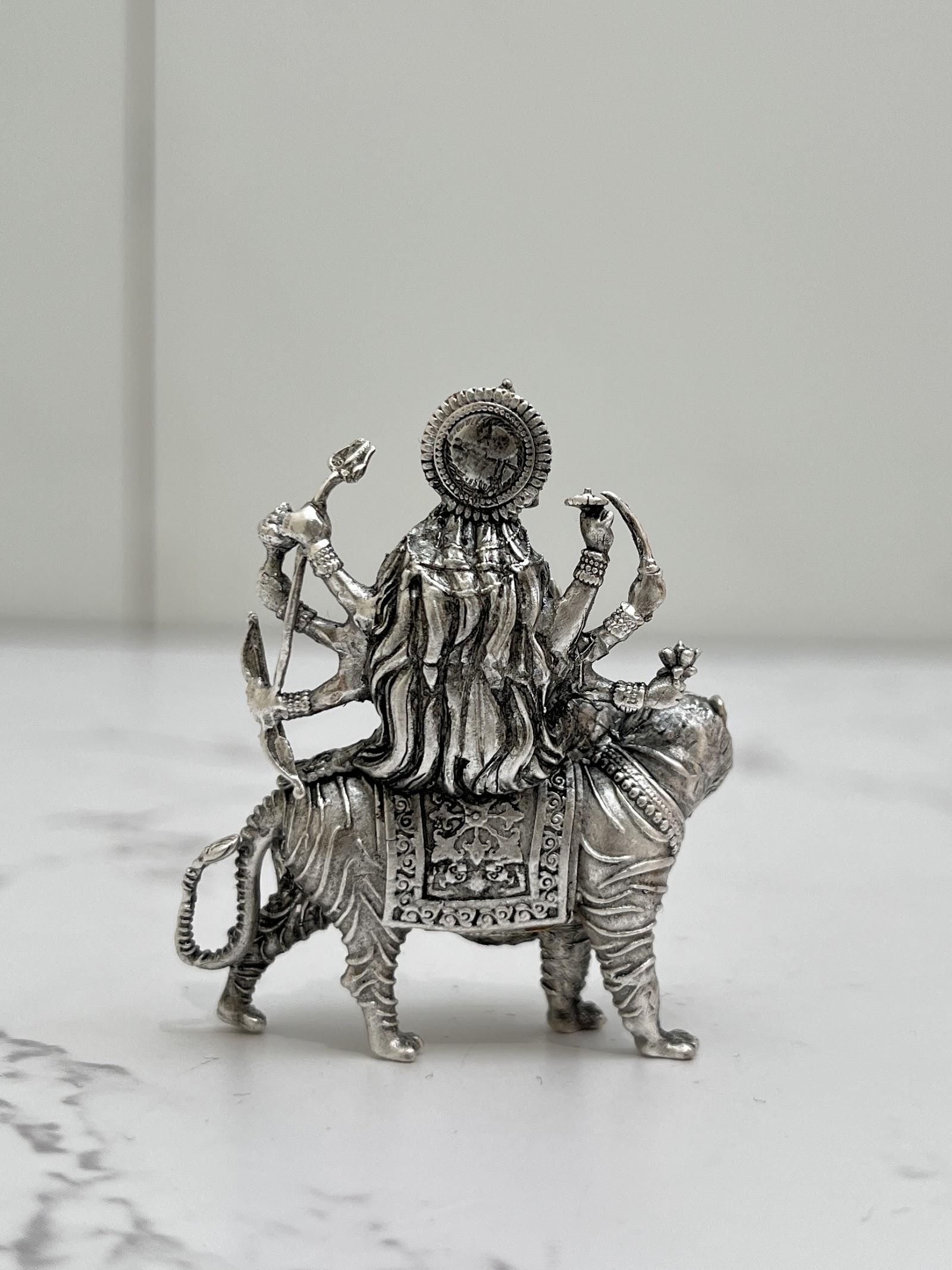 Silver Durga Maa Idol, sterling silver
