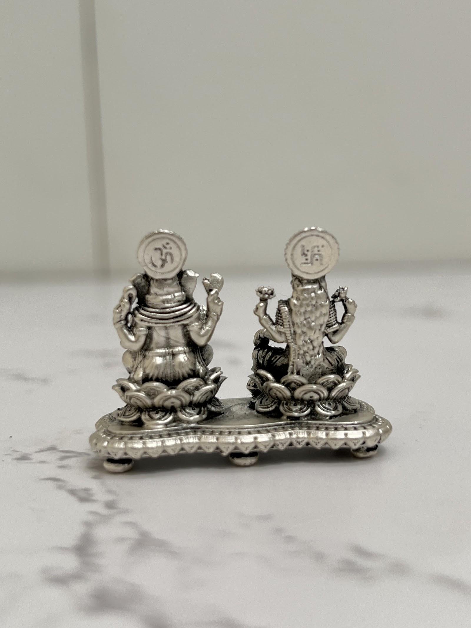 Silver Lakshmi Ganesh Idol · 34 g, sterling silver
