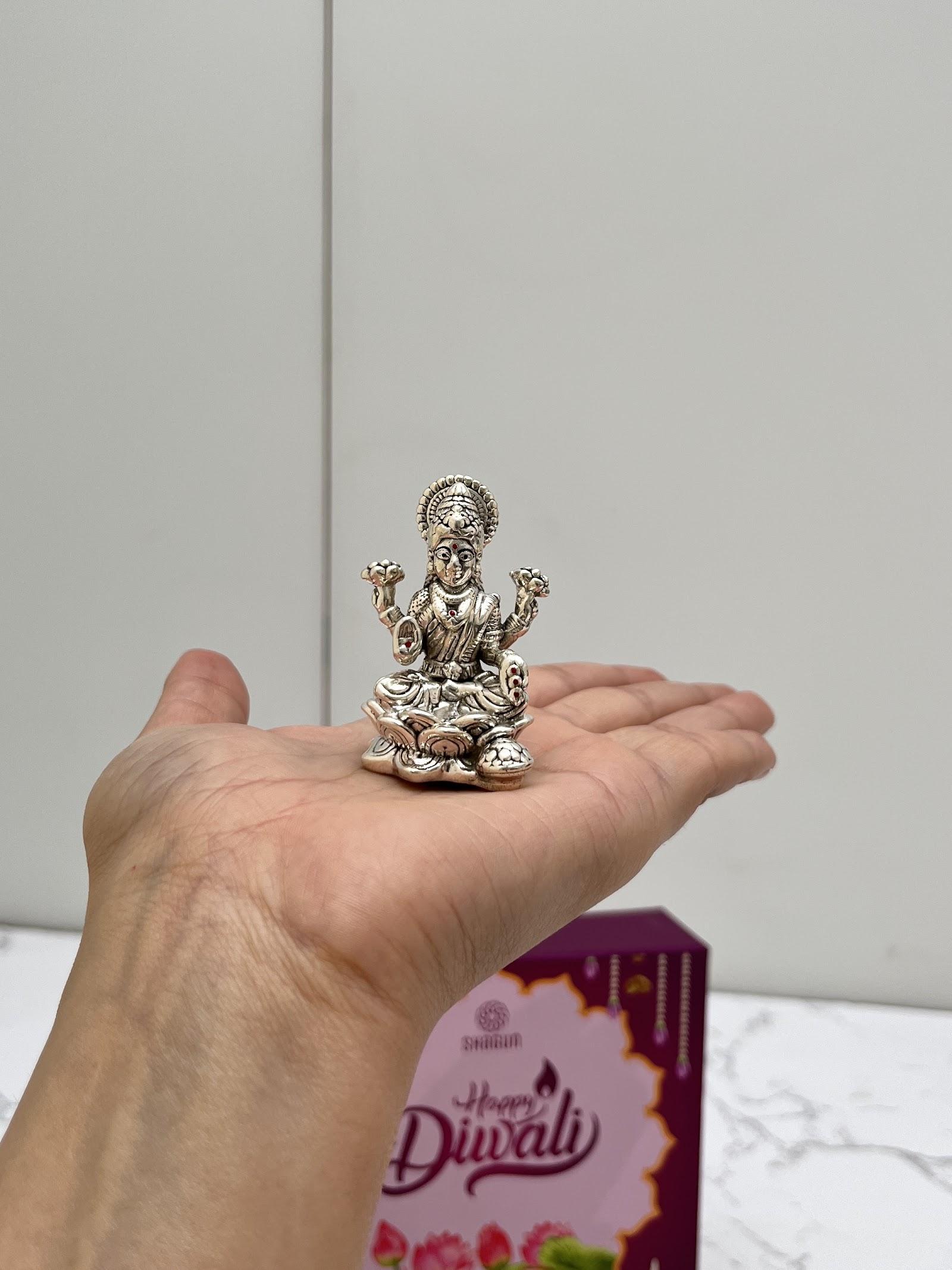 Silver Lakshmi Ganesh Idol · 41 g, sterling silver