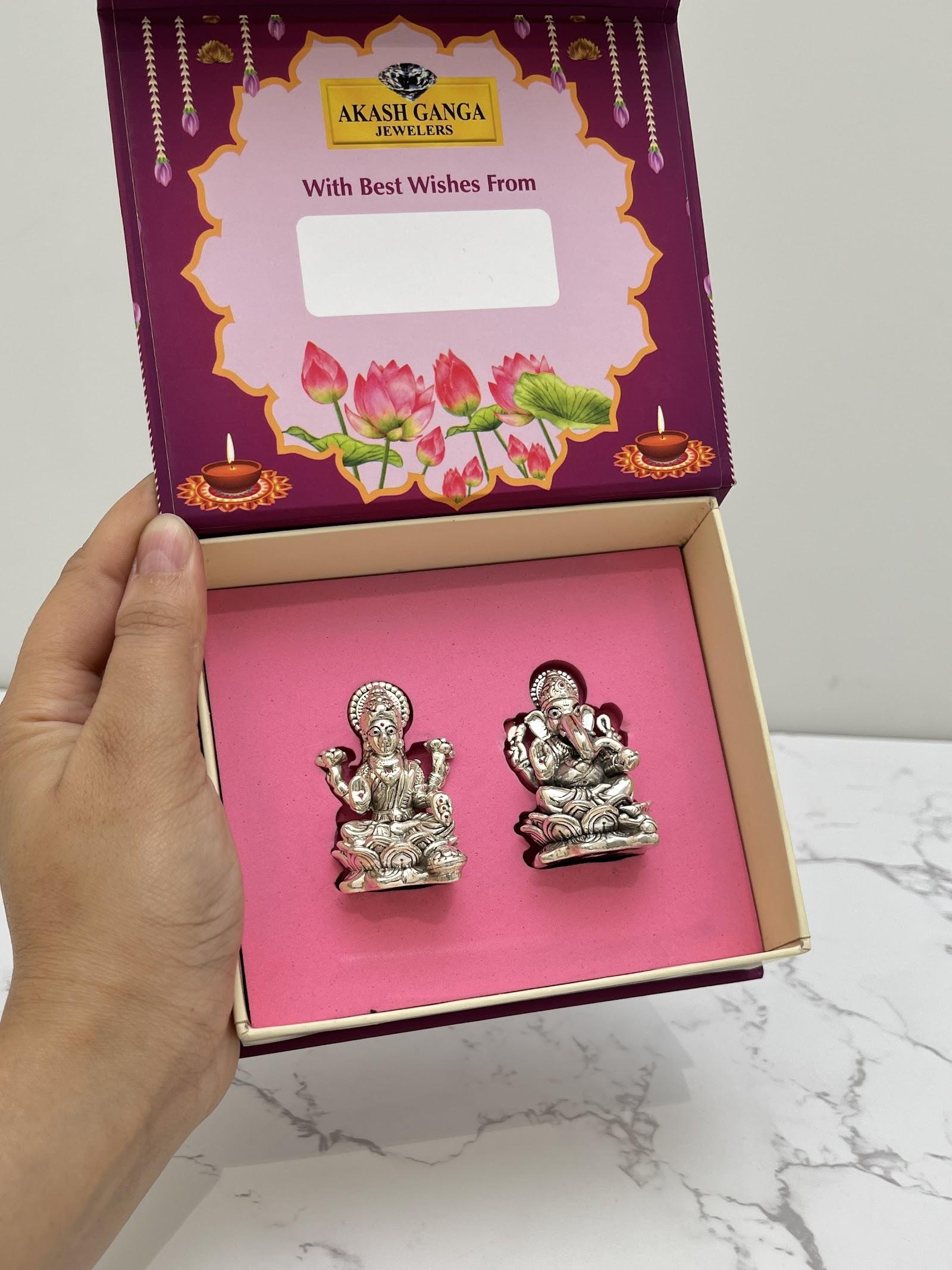 Silver Lakshmi Ganesh Idol · 41 g, sterling silver