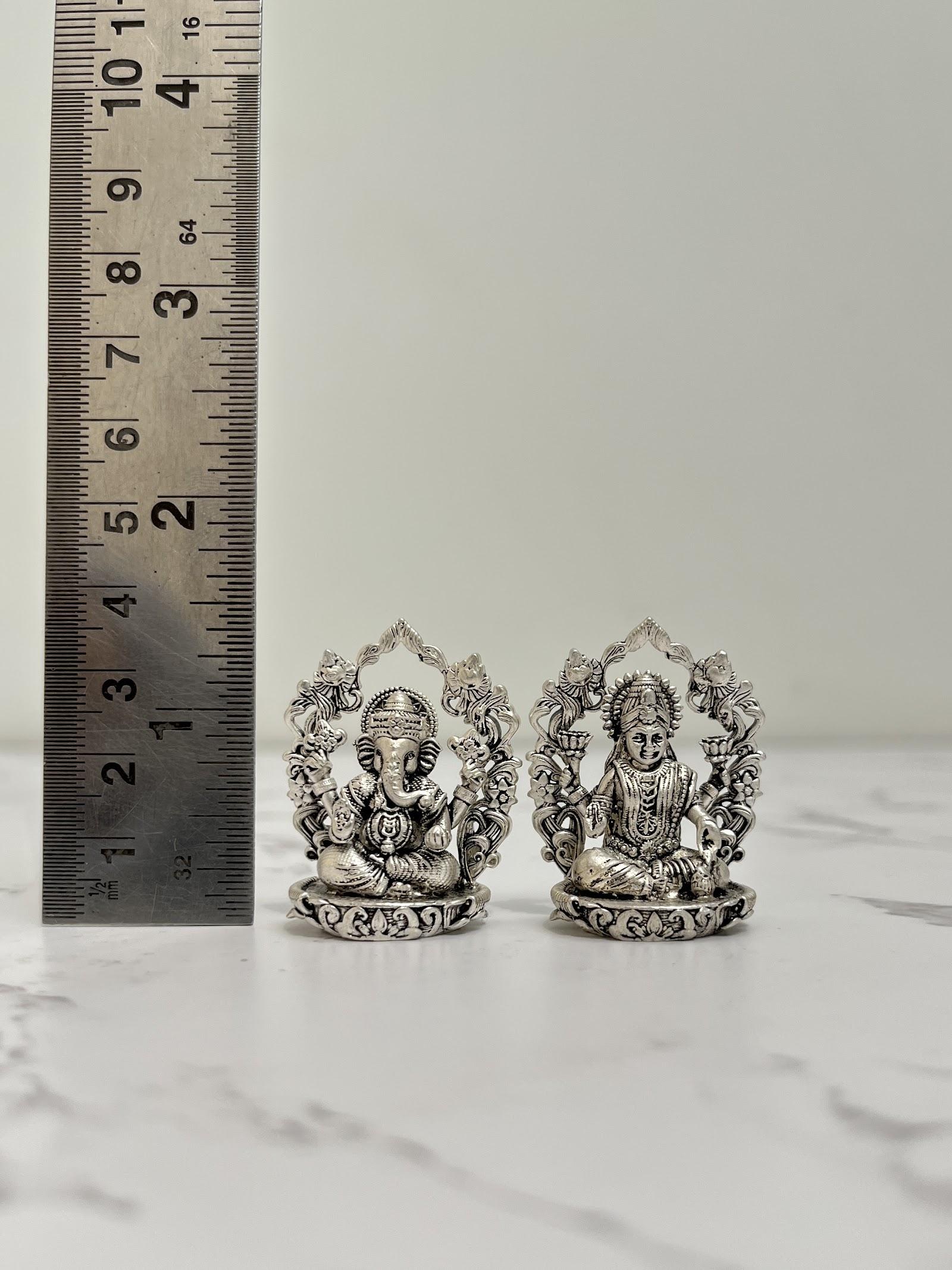 Silver Lakshmi Ganesh Idol · 54 g, sterling silver