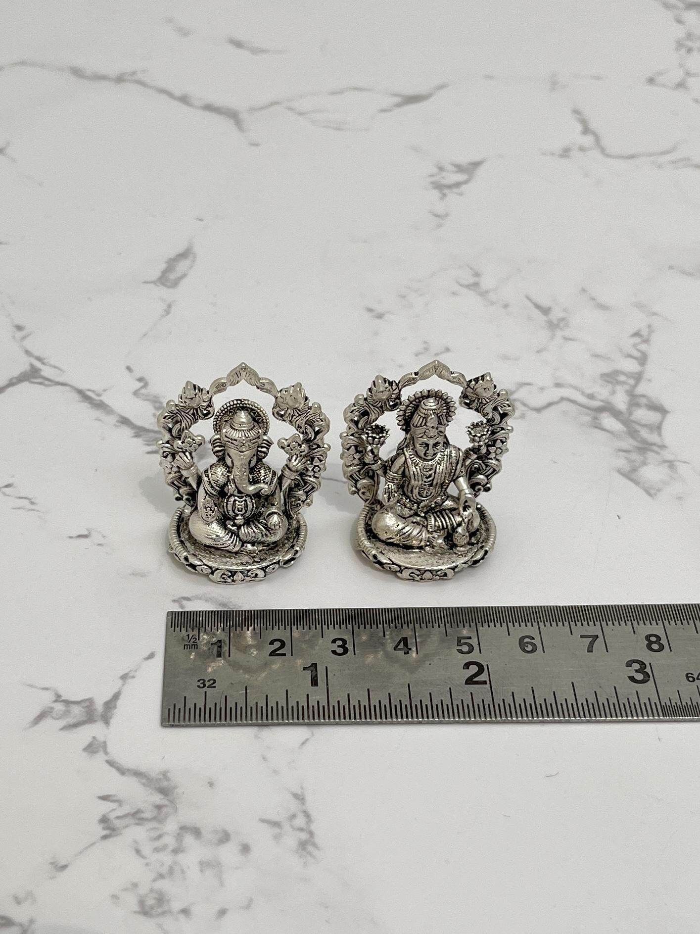 Silver Lakshmi Ganesh Idol · 54 g, sterling silver