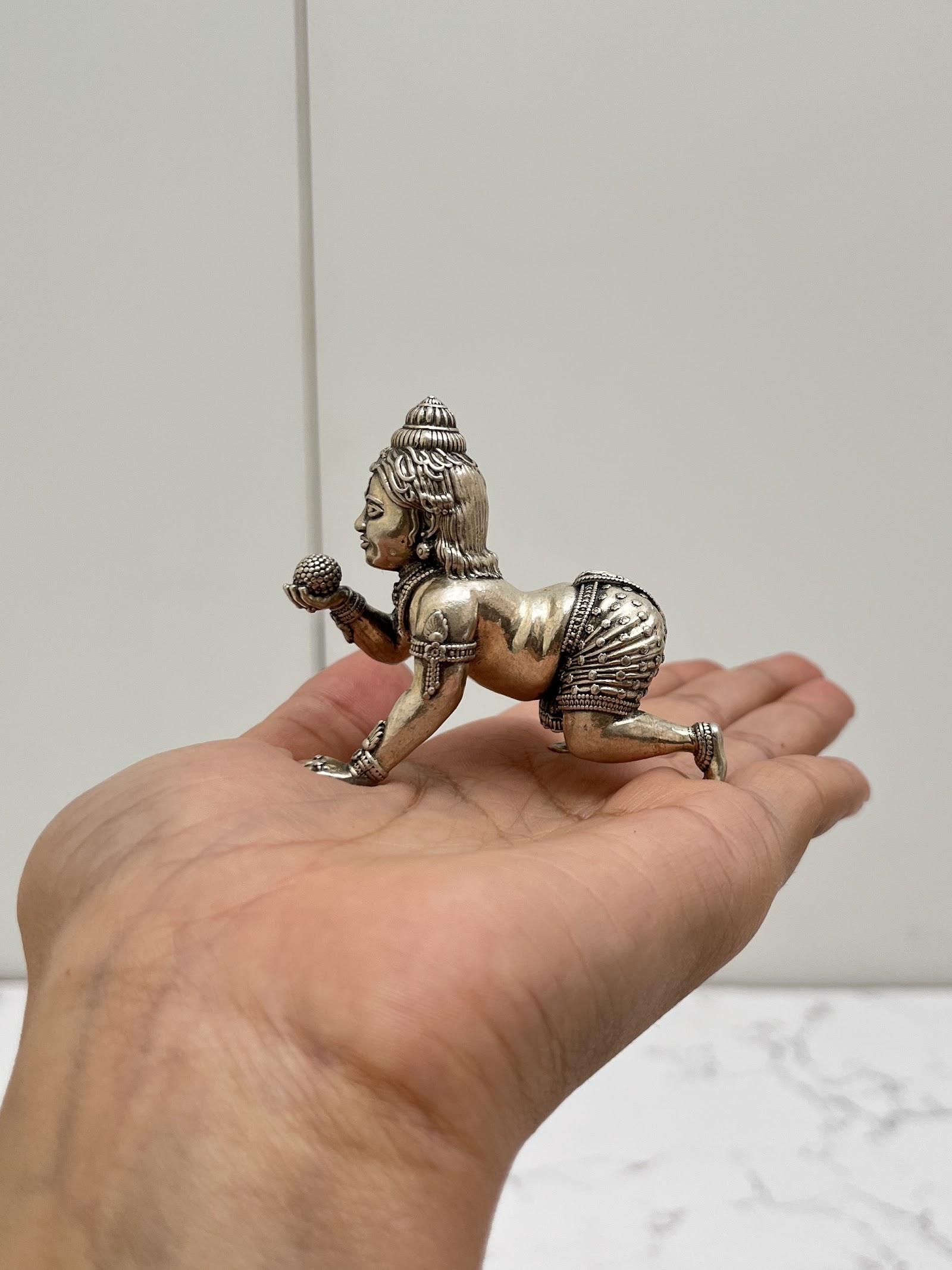 Silver Bal Krishna Idol, sterling silver