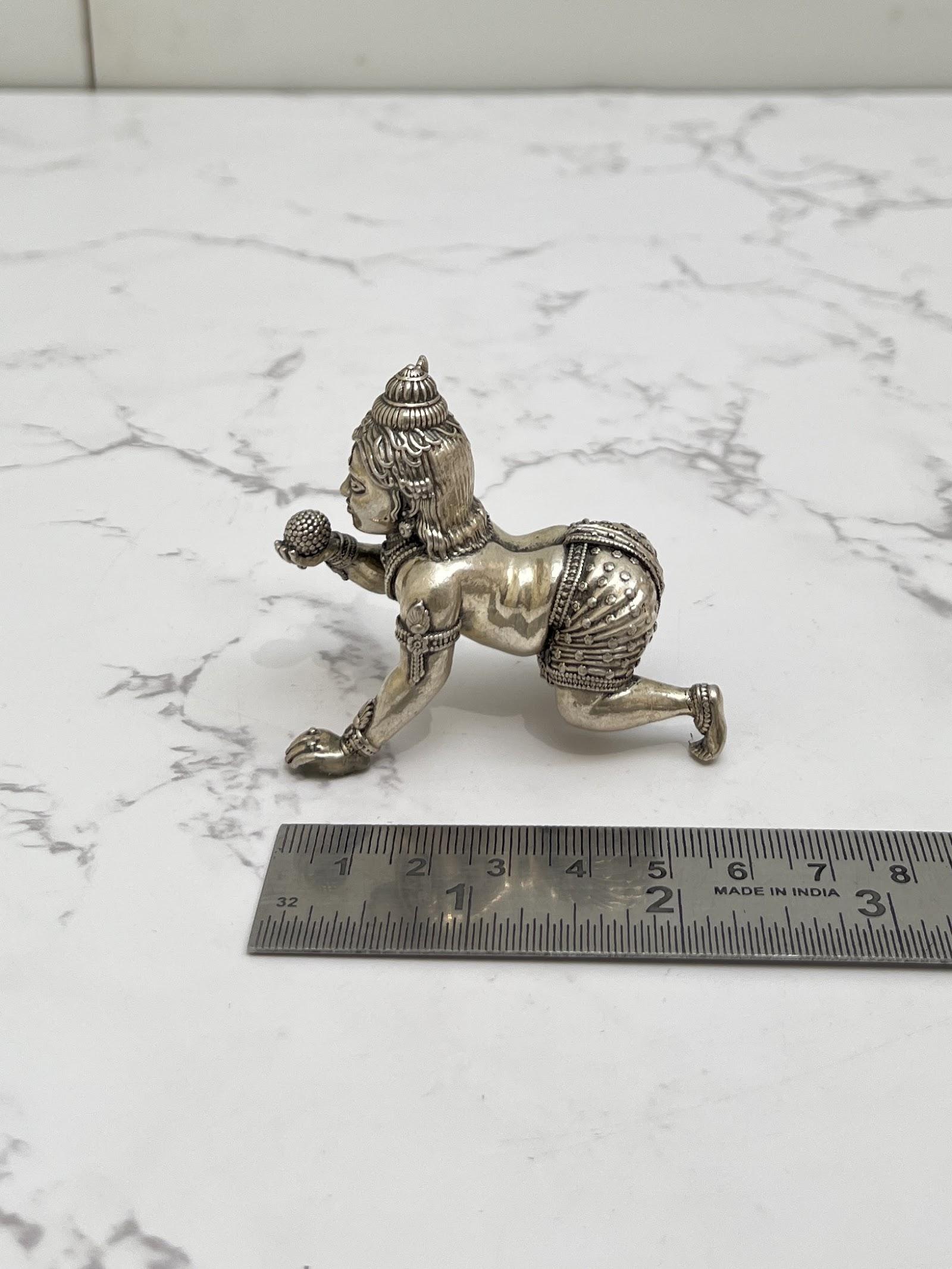 Silver Bal Krishna Idol, sterling silver