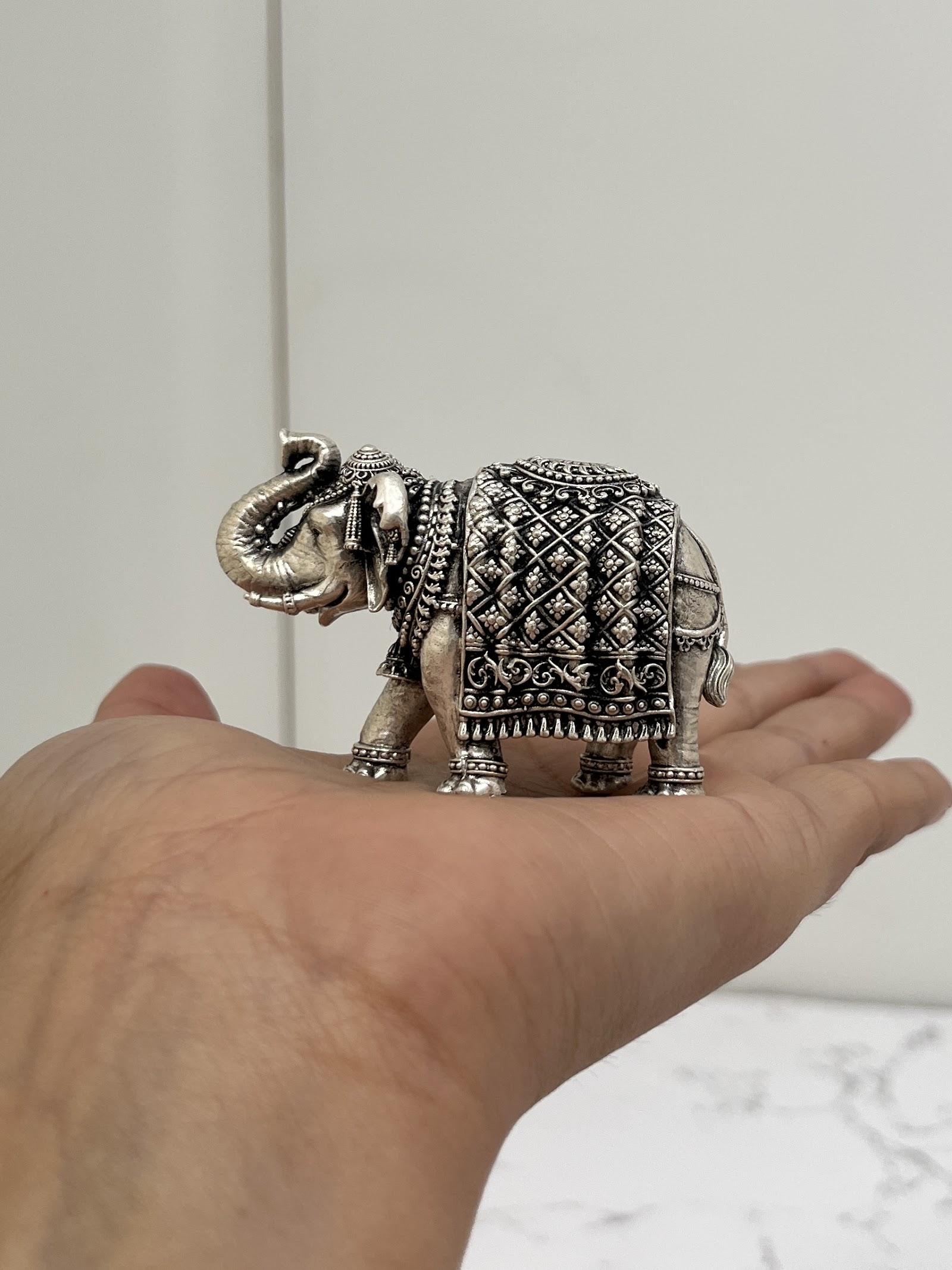 Silver Elephant Figurine, sterling silver