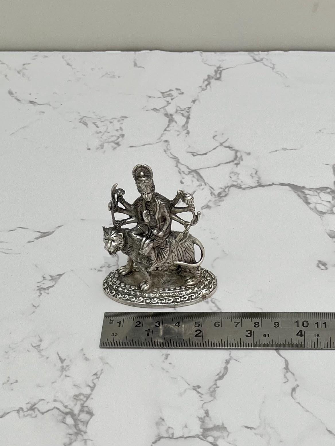 Silver Durga Idol, sterling silver