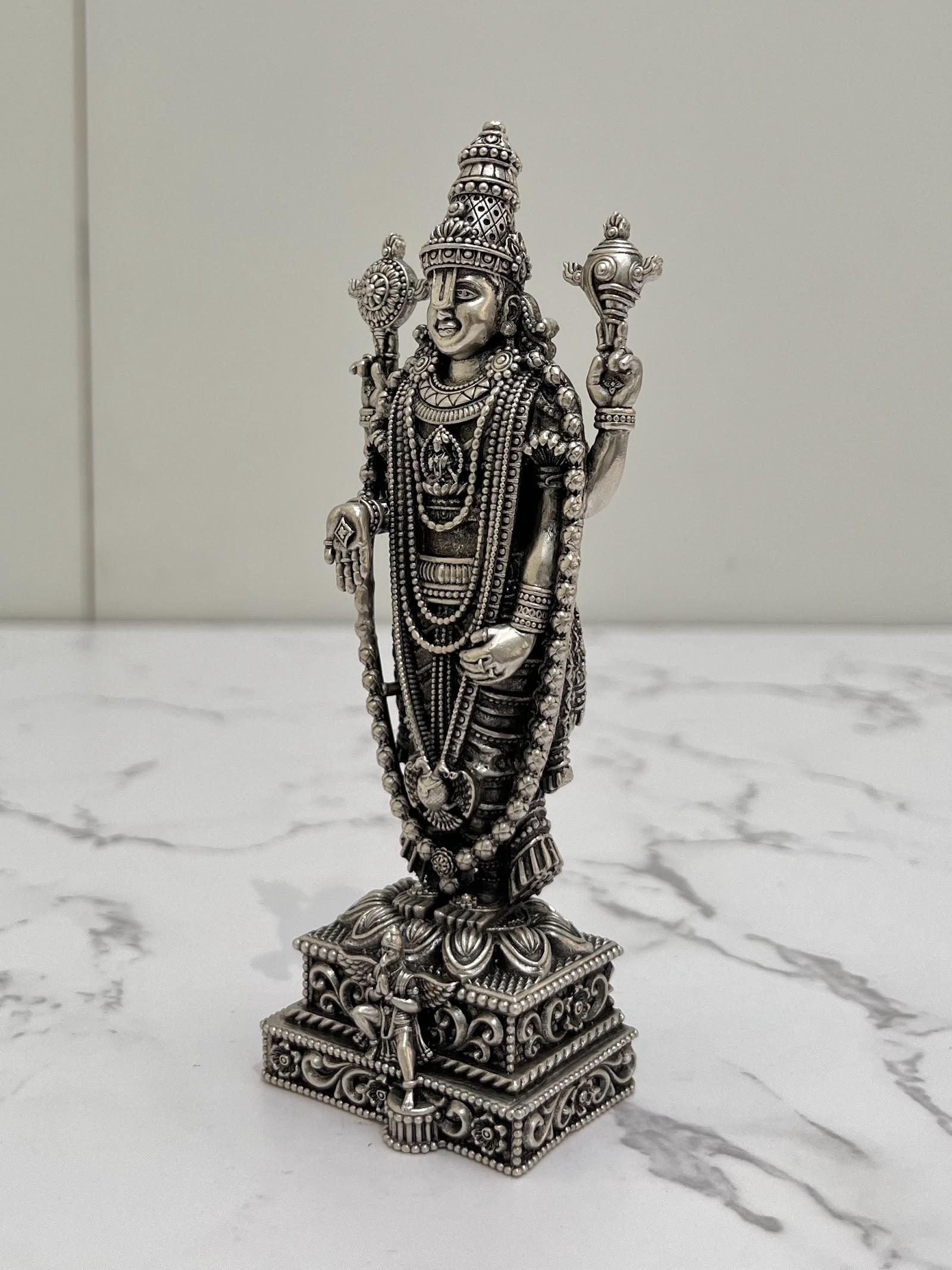 Silver Tirupati Balaji Idol · 266 g, sterling silver