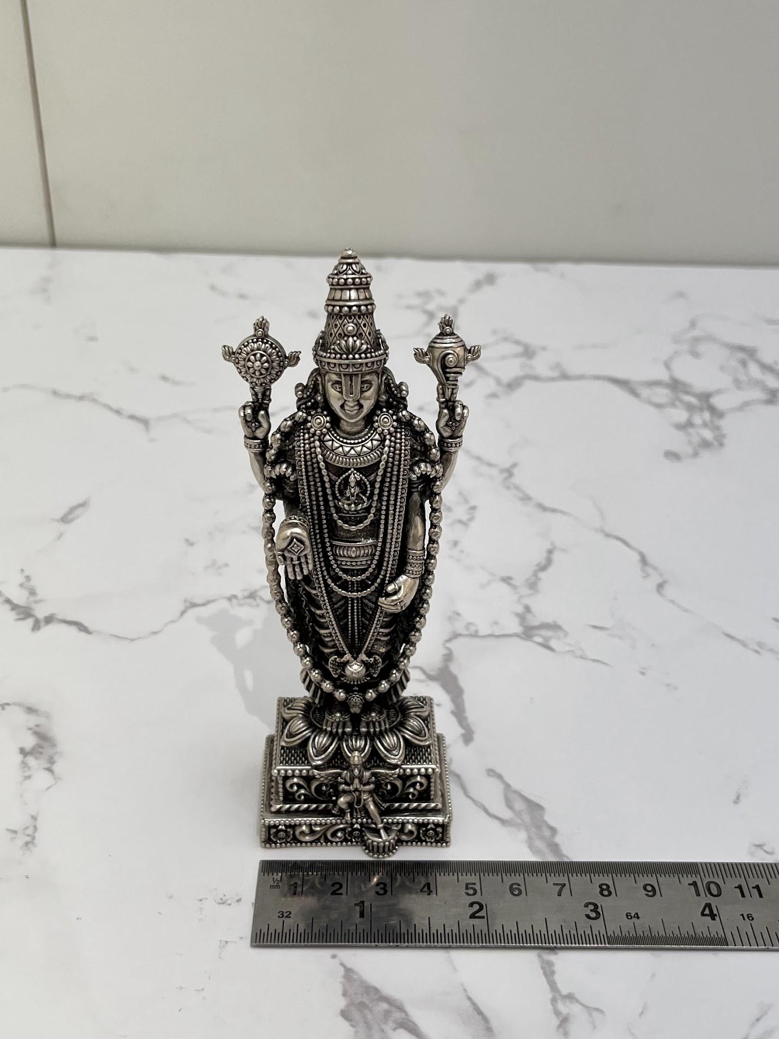 Silver Tirupati Balaji Idol · 266 g, sterling silver