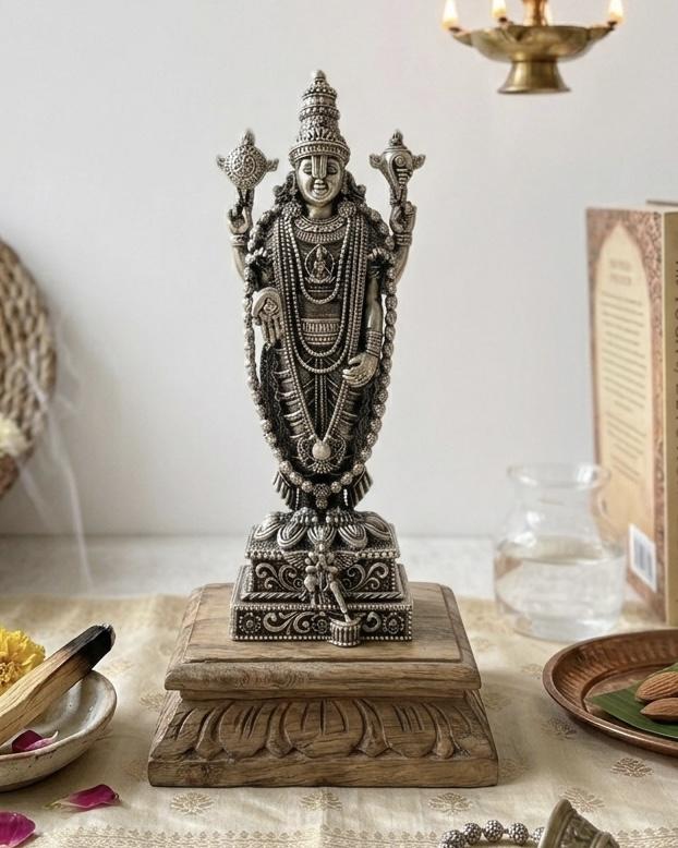 Silver Tirupati Balaji Idol · 266 g, sterling silver