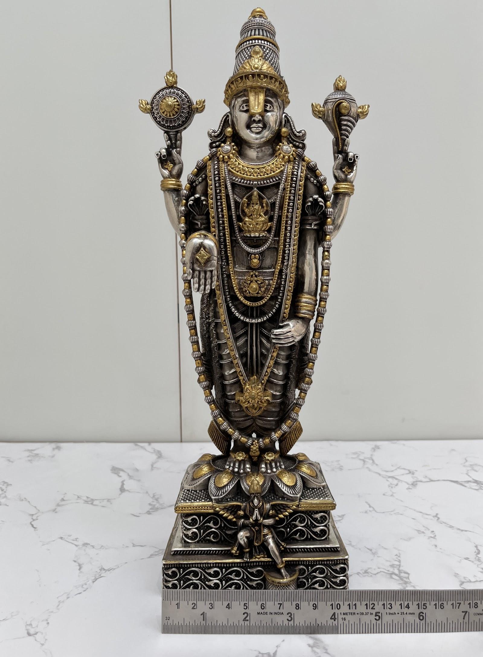 Silver Tirupati Balaji Idol · 2975 g, sterling silver