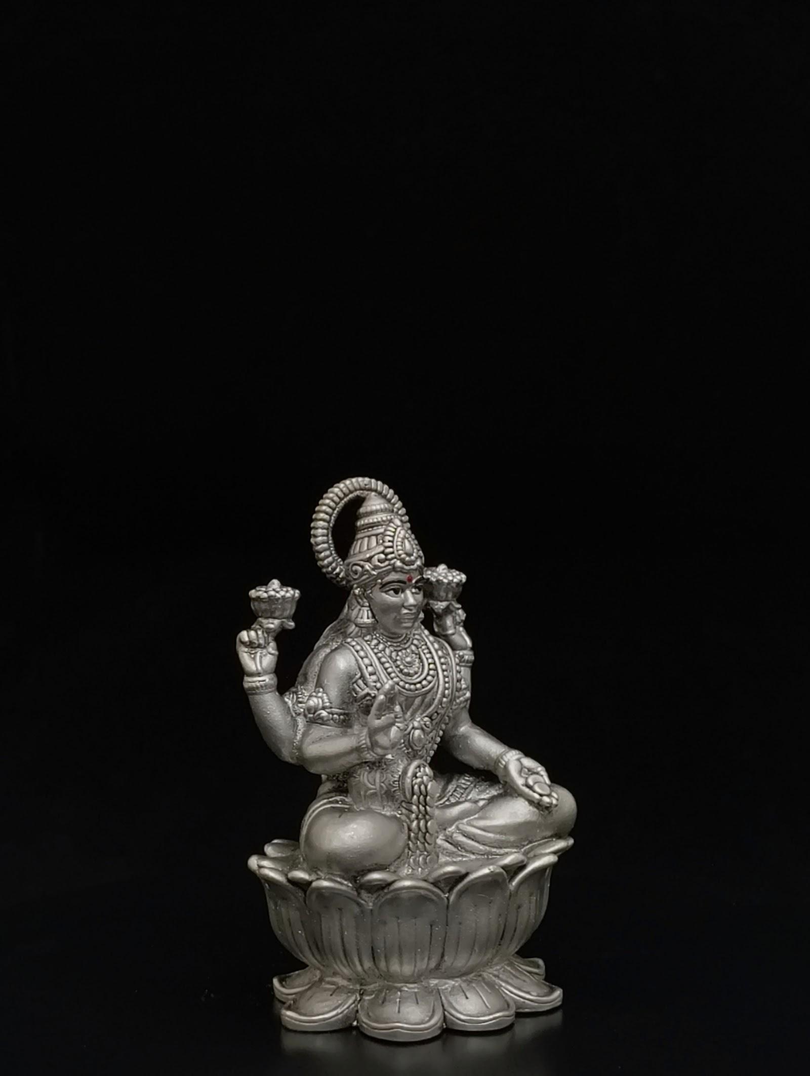 Silver Lakshmi Idol, sterling silver