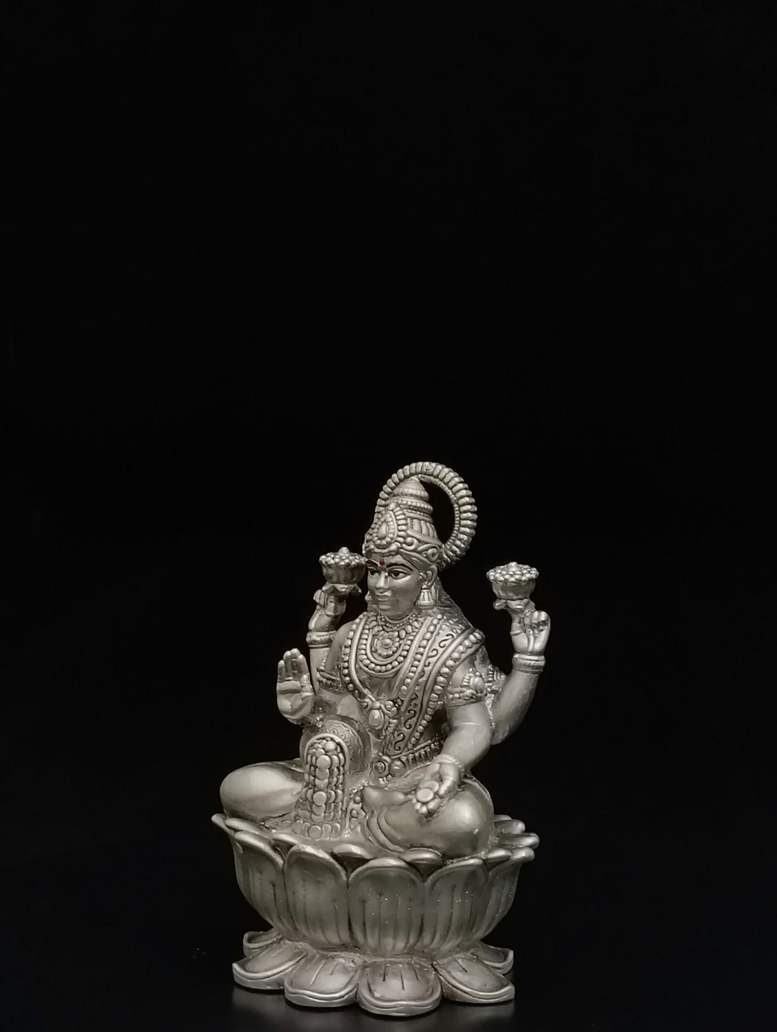 Silver Lakshmi Idol, sterling silver