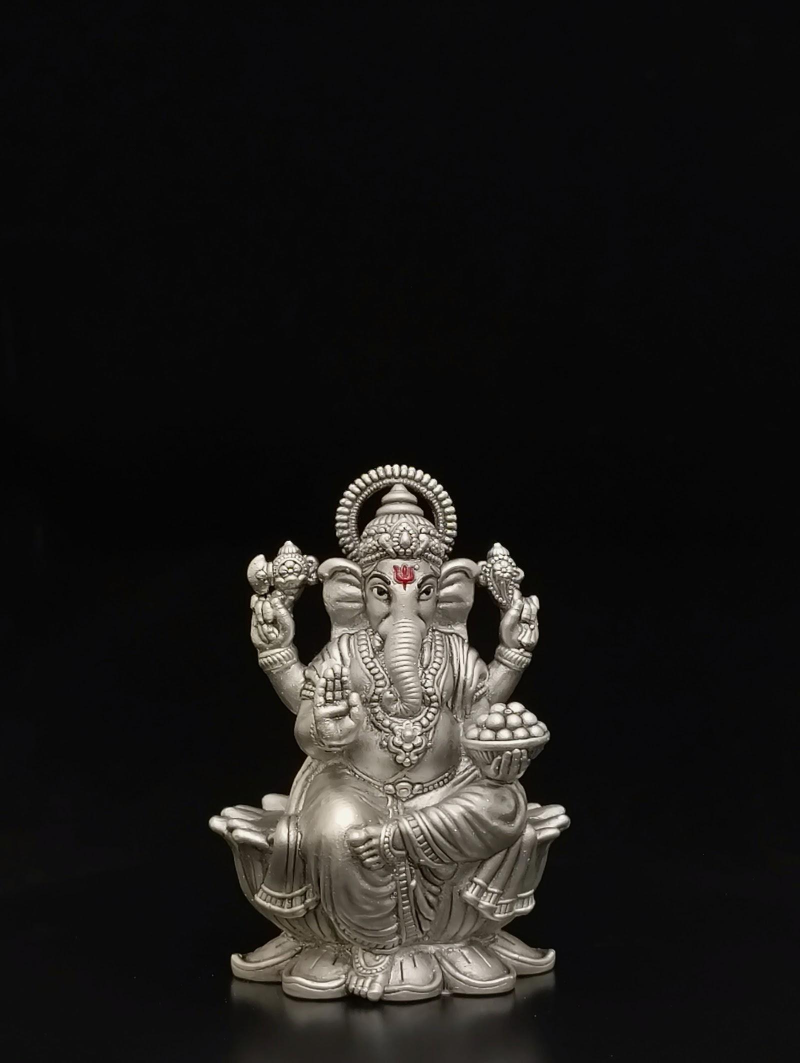 Silver Lakshmi Idol, sterling silver