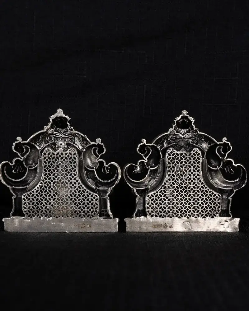 Lakshmi & Ganesh with Peacock Arch, in silver