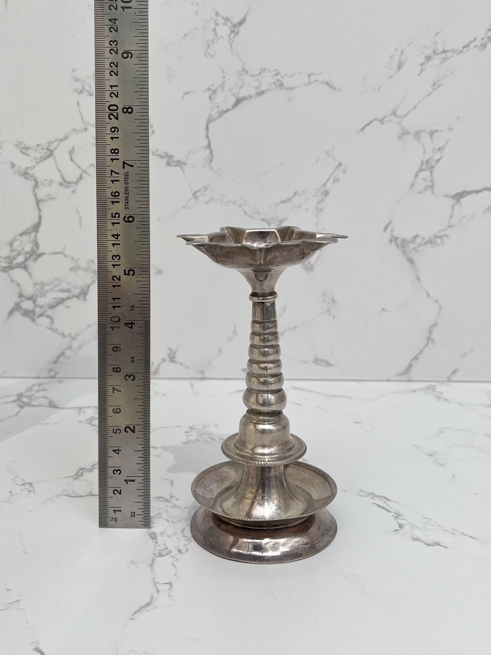 Silver Vilakku Diya, sterling silver