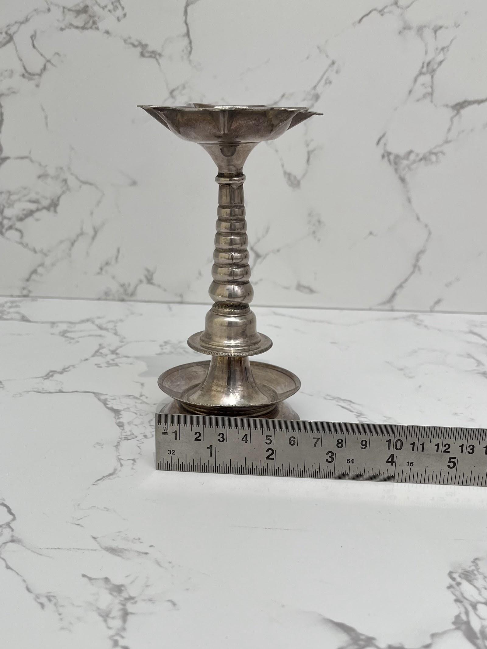 Silver Vilakku Diya, sterling silver