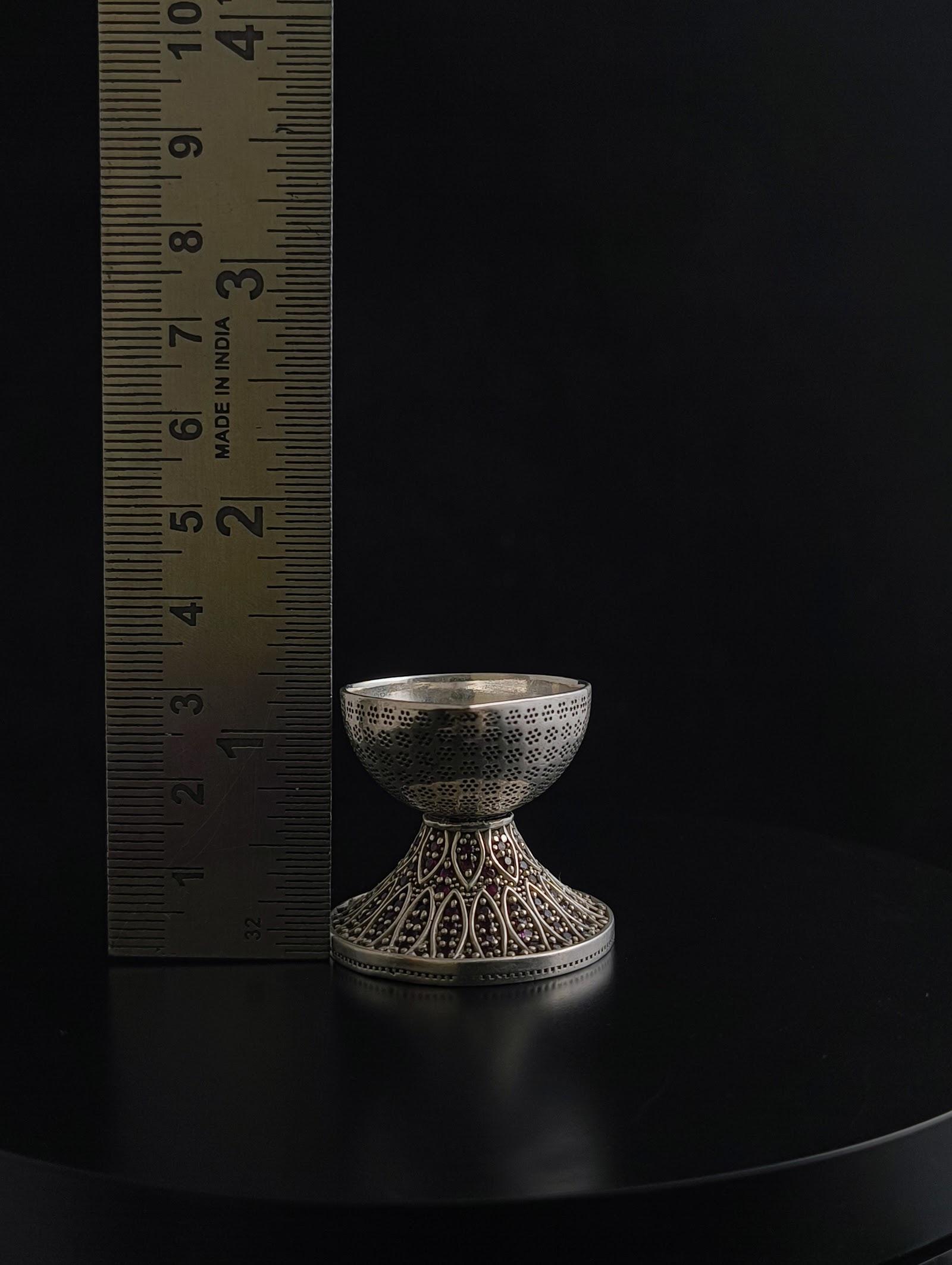 Silver Jaali Diya, sterling silver