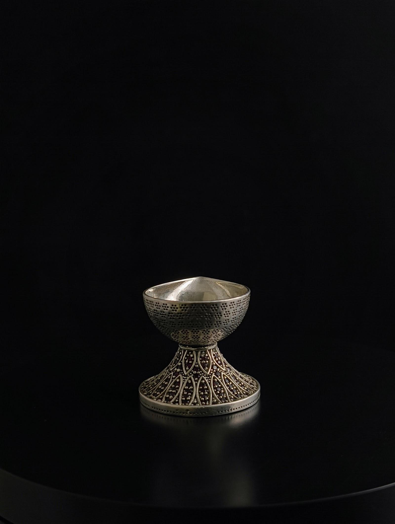 Silver Jaali Diya, sterling silver