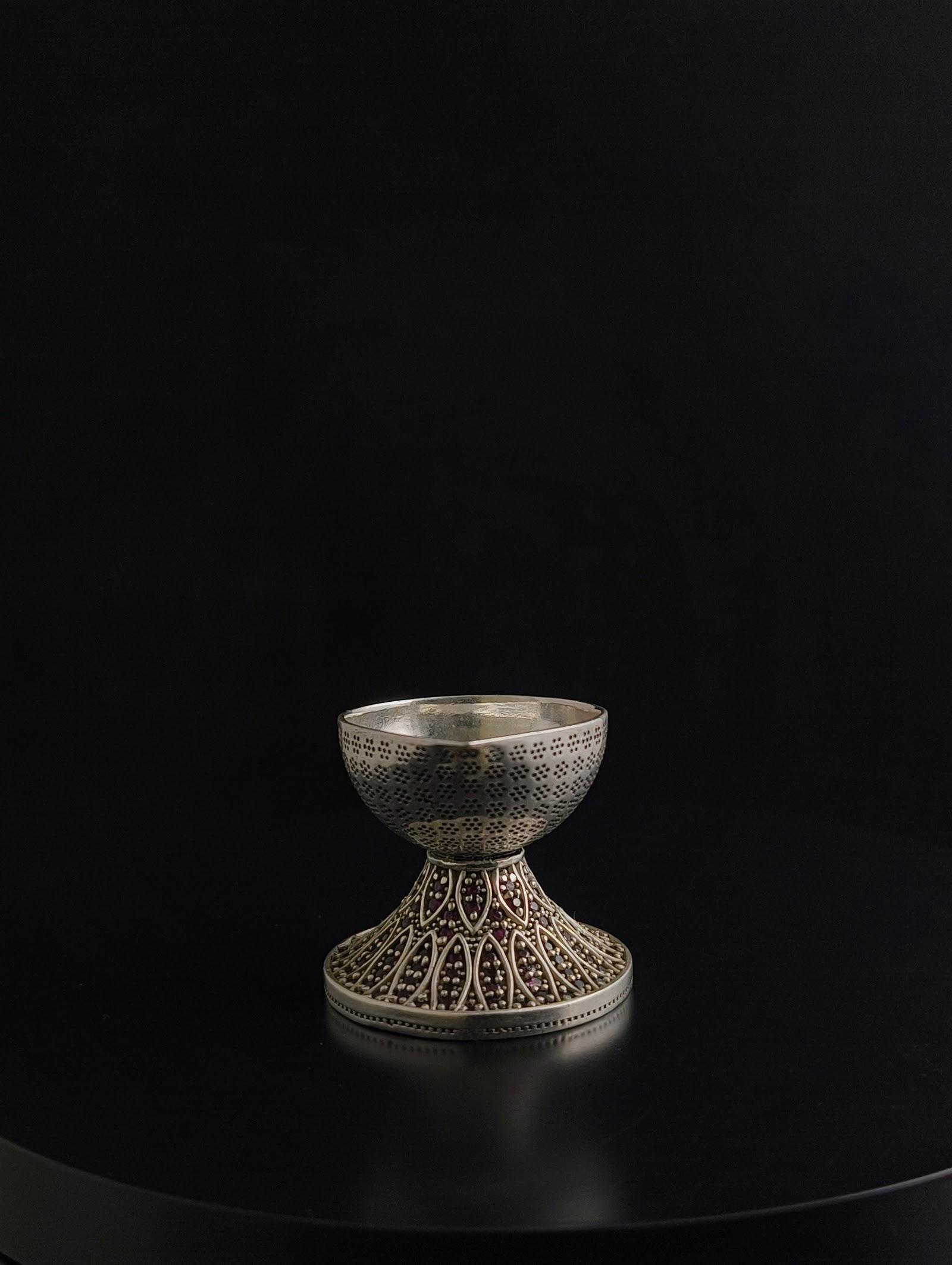 Silver Jaali Diya, sterling silver