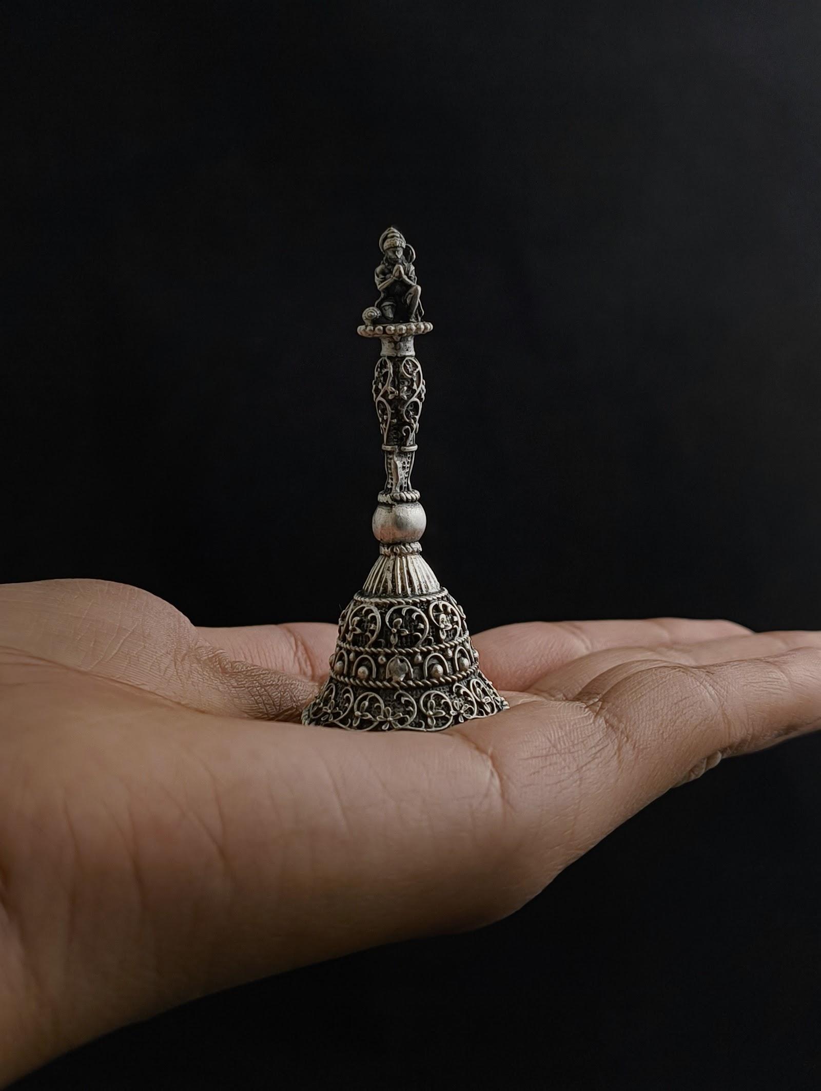 Silver Temple Bell, sterling silver