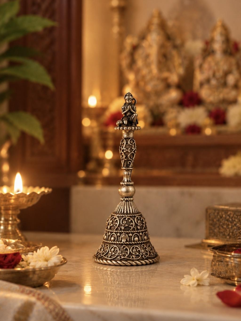 Silver Temple Bell, sterling silver