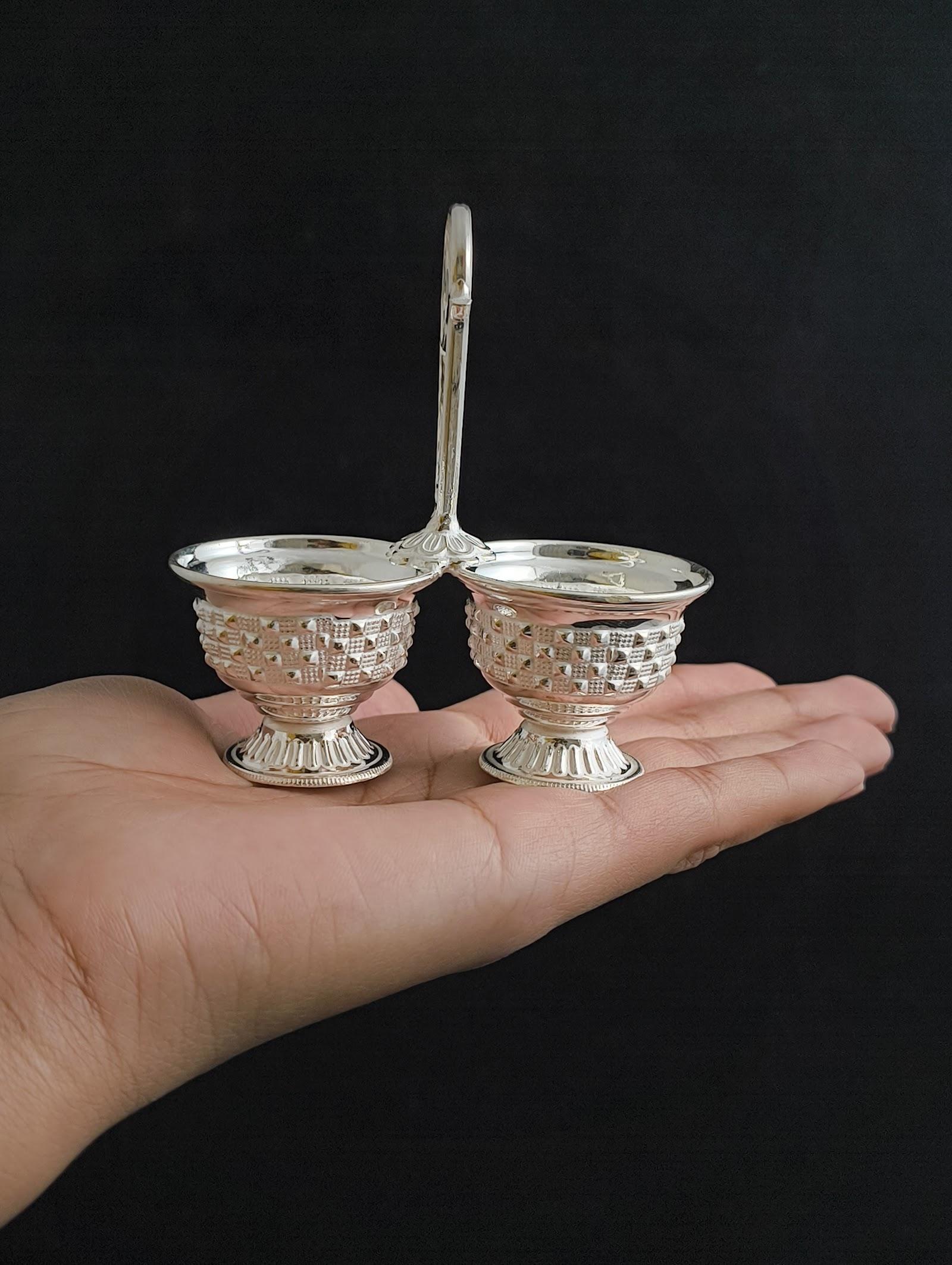 Silver Roli Chawal Basket, sterling silver