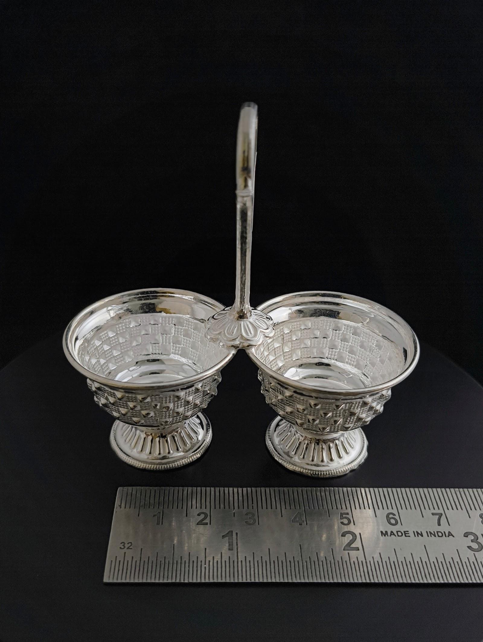 Silver Roli Chawal Basket, sterling silver