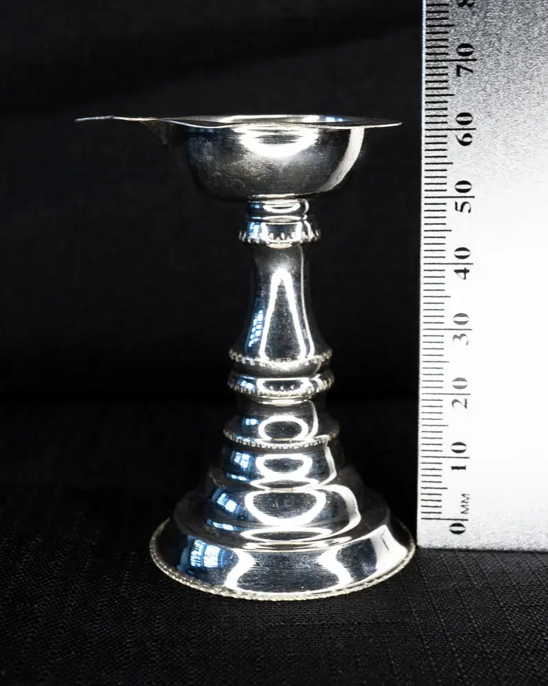 Spouted Standing Diya, in silver