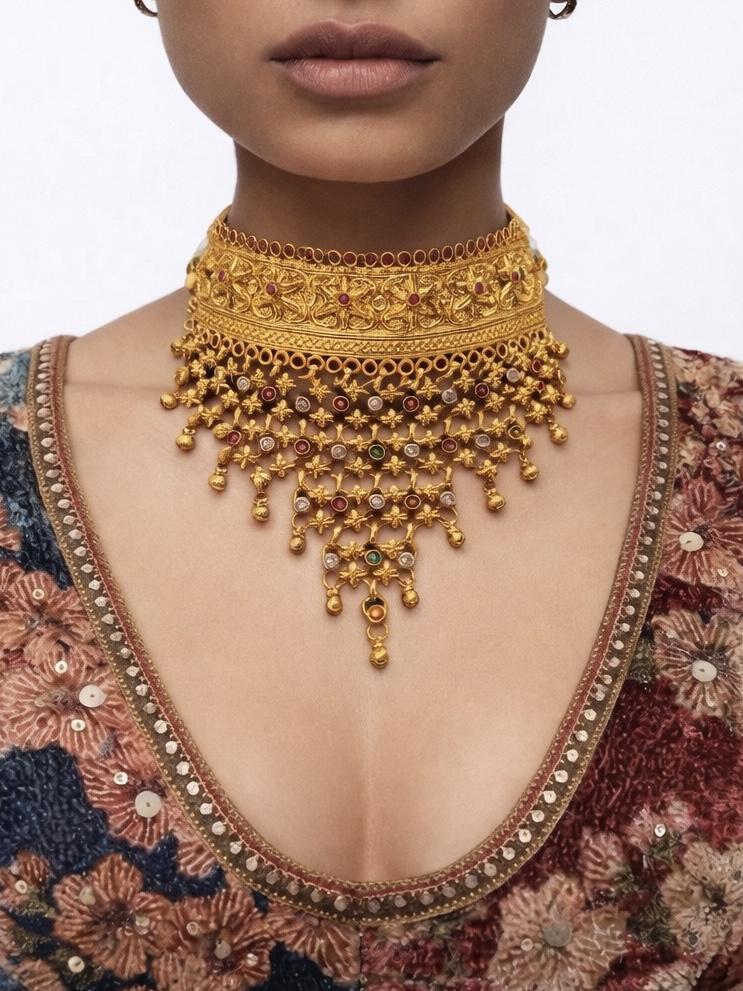 Gold Choker Necklace · 76 g, sterling silver