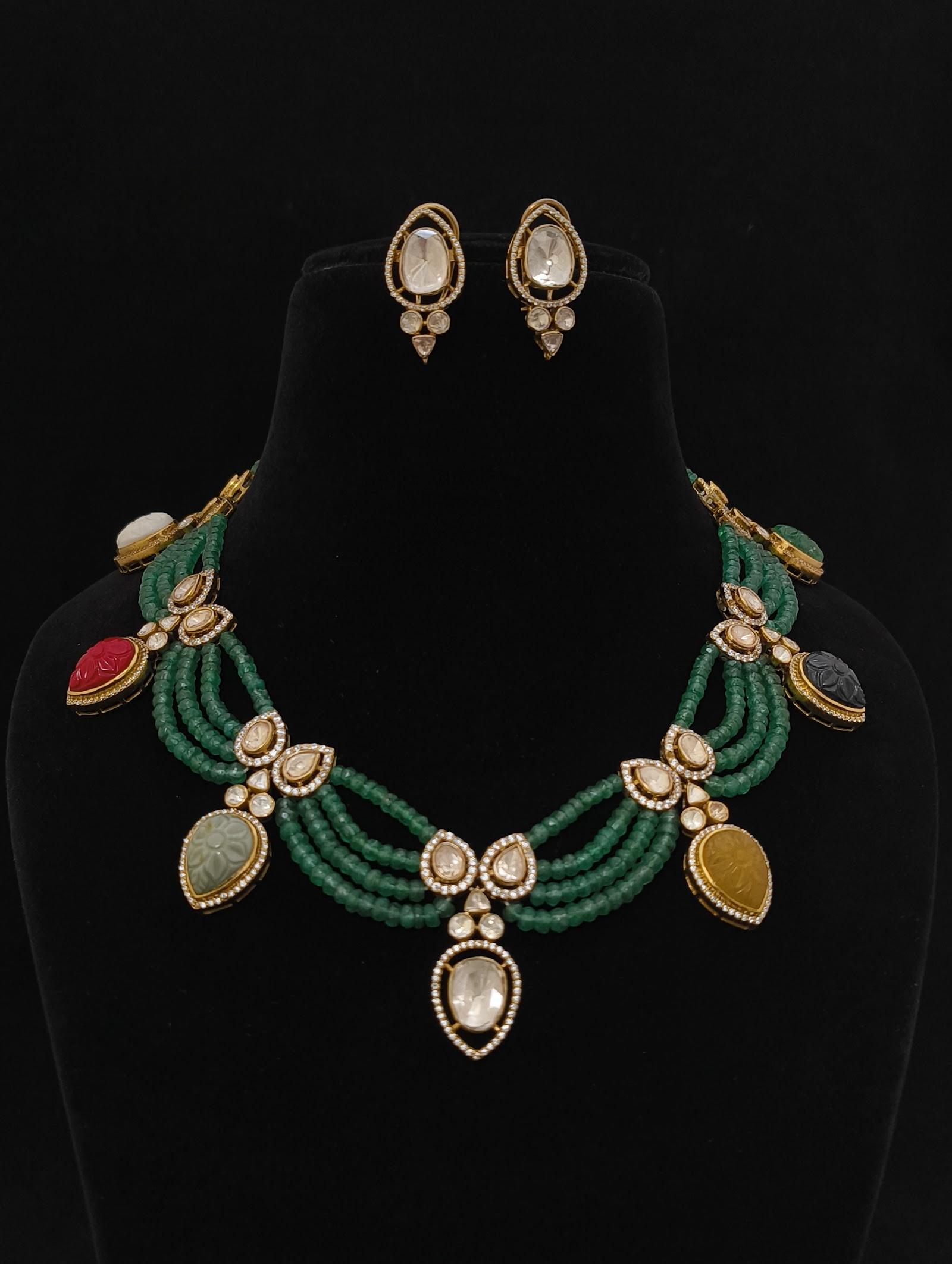 Emerald Heritage Necklace, sterling silver