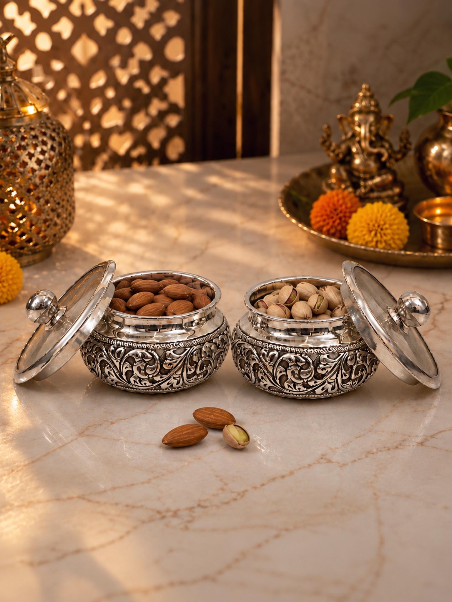 Silver Dried Fruit Bowl, sterling silver
