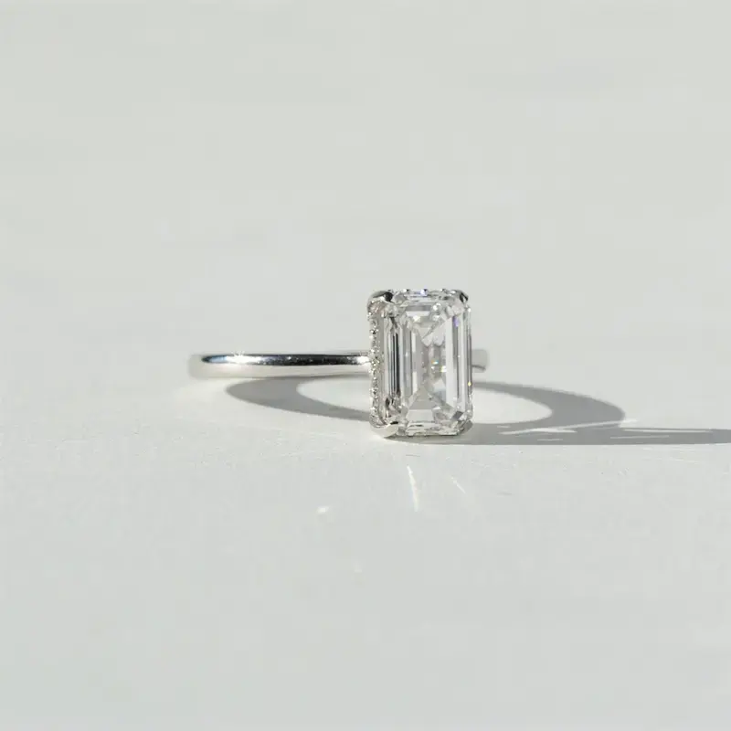 Emerald-cut solitaire