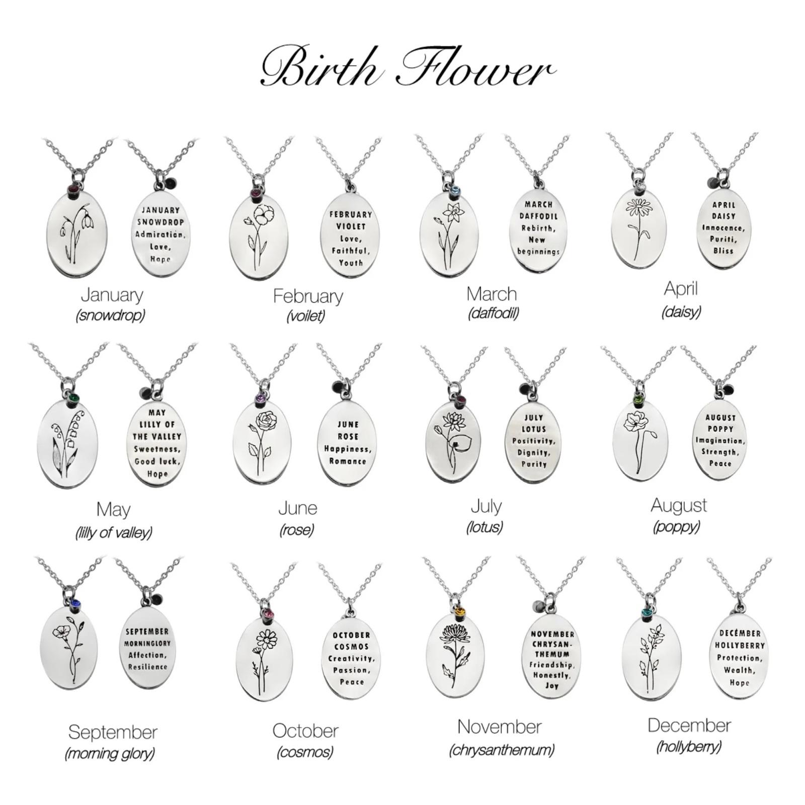 Birth Flower Necklace — January