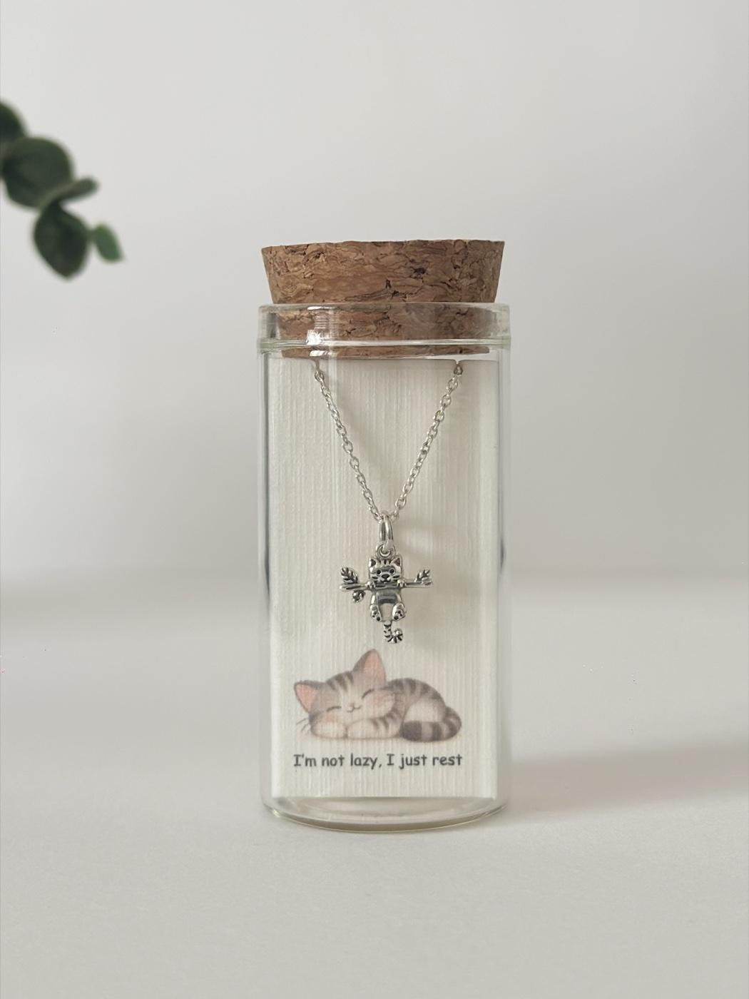 Cat Pendant — Silver
