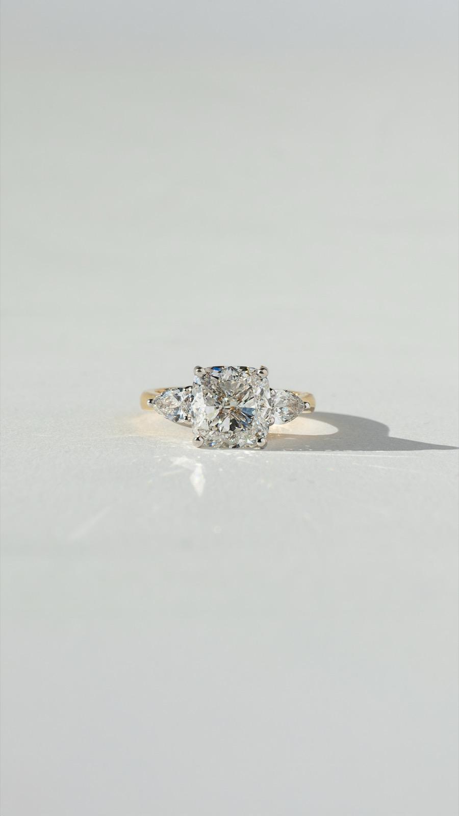 A lab-grown diamond ring, photographed in the studio