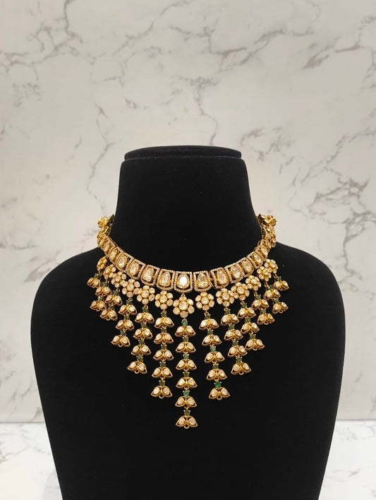 MOISSANITE POLKI NECKLACE