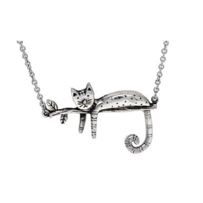 Close-up of lazy cat pendant with message 925 silver – detailed cute cat charm