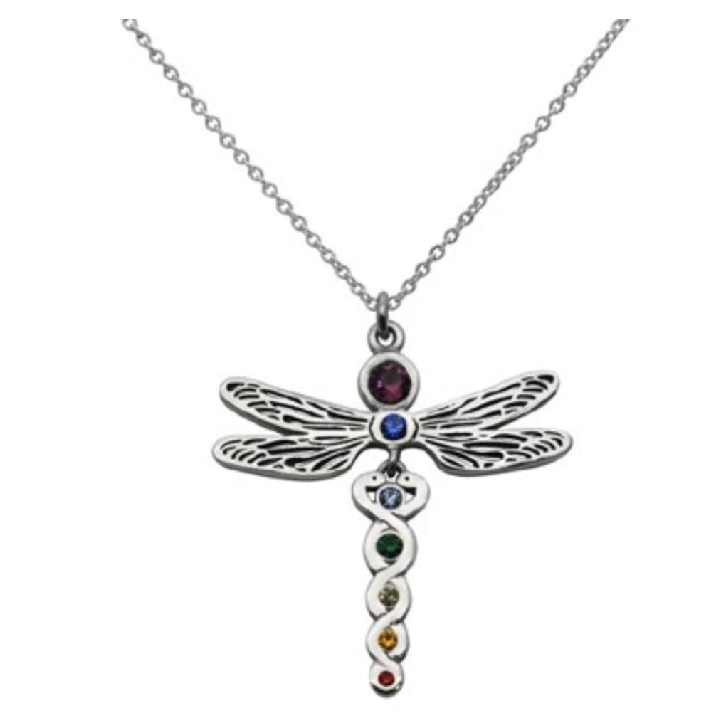 Close-up of dragonfly pendant with colorful wings & gems 925 silver – detailed joyful charm